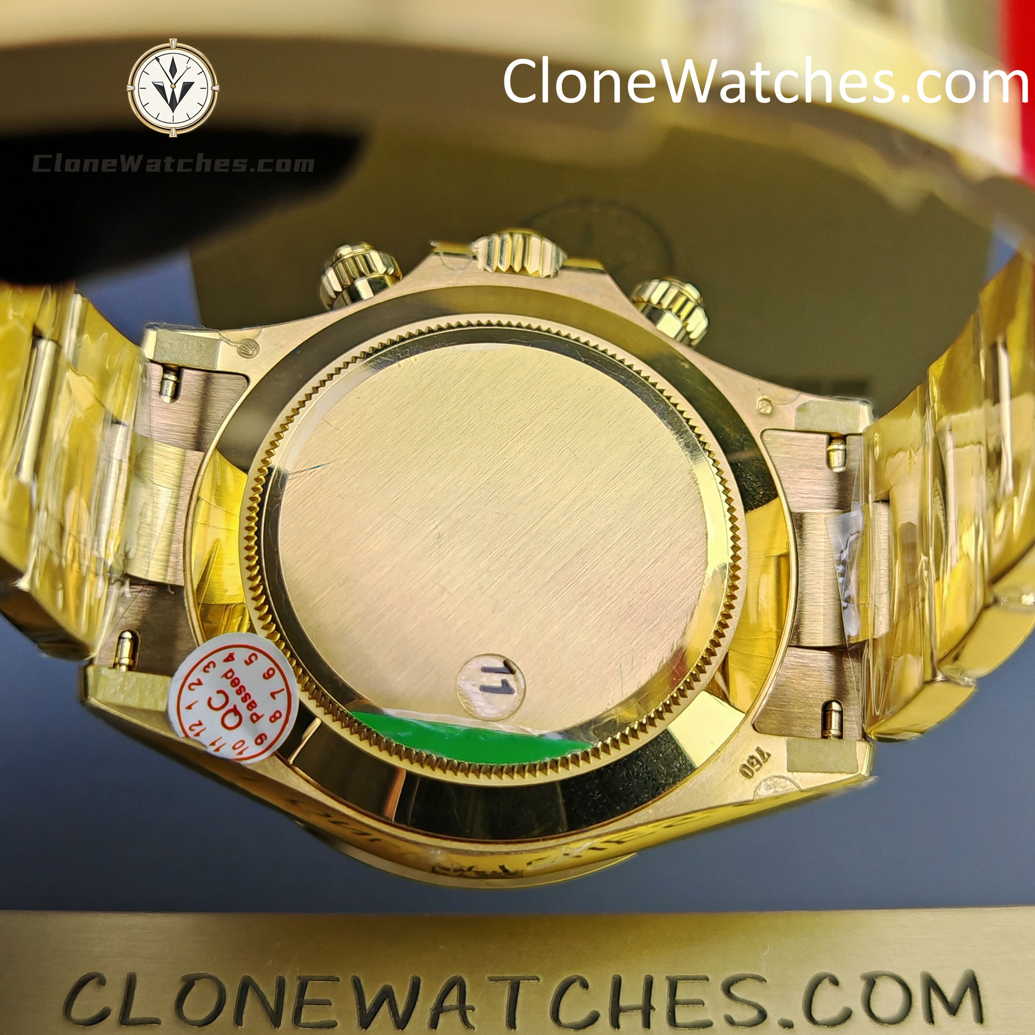 Rolex Super Clone Watches 1:1 Daytona 18K Gold Green Dial M116508-0013 4130 Movement