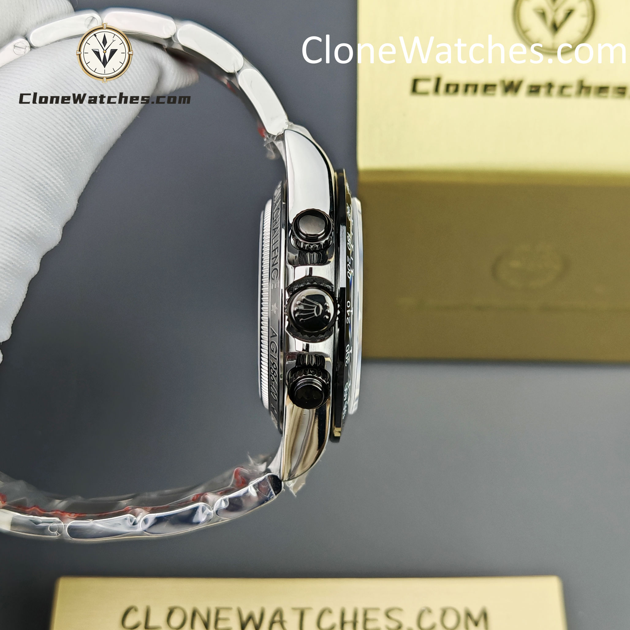 Modified Super Clone Watches 1:1 Sonic Rolex Daytona Black Skeleton Dial 4130