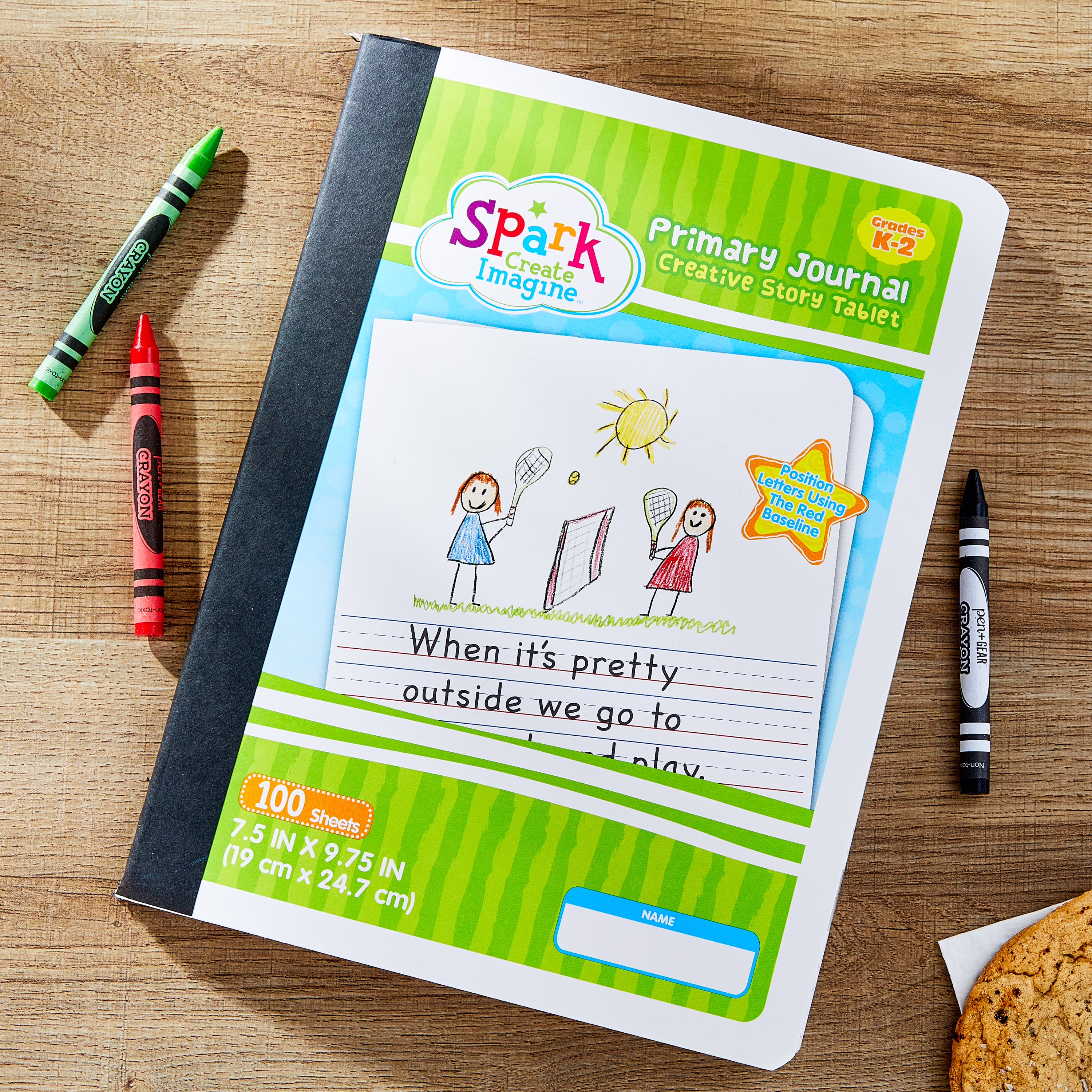 Spark Create Imagine Primary Journal, 100 Sheets, 9.75 in x 7.5 in, Half-Page Rule