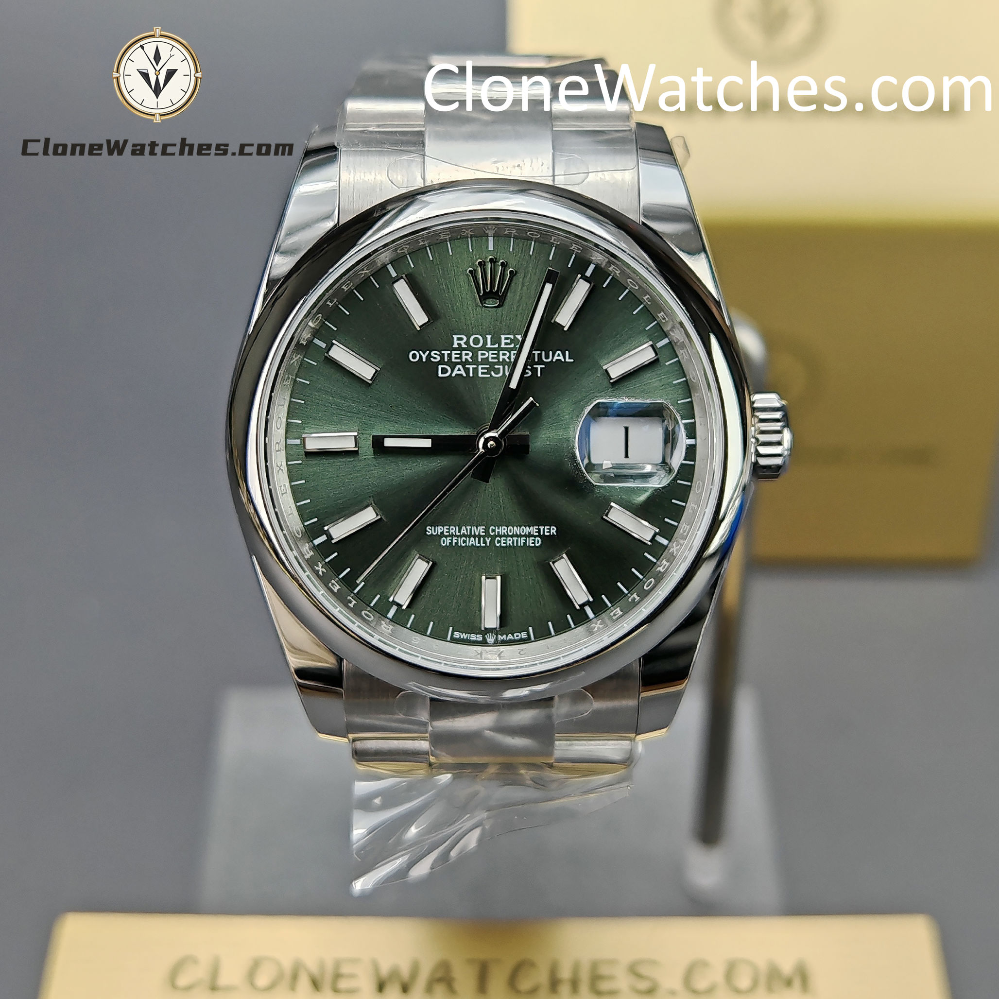 Rolex Super Clone Watches 1:1 DateJust Green Dial m126200-0024 Oyster 36MM 3235 Movement