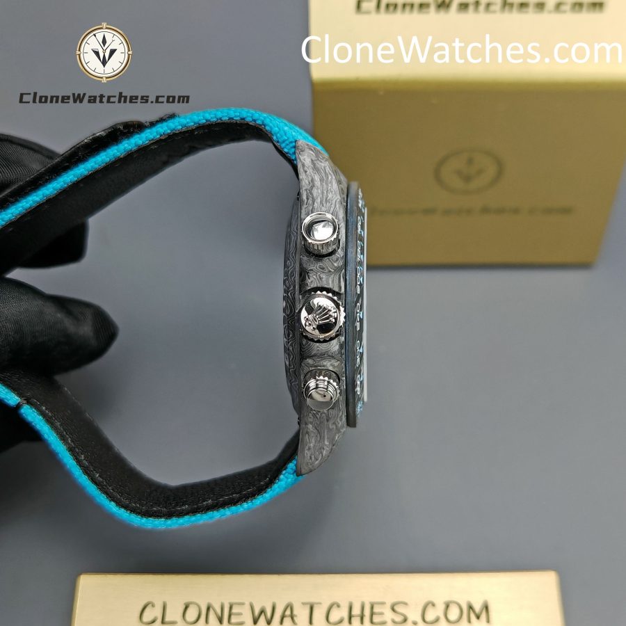 Modified Super Clone Watches 1:1 DIW Rolex Daytona Blue Dial 4130 Movement Blue Strap