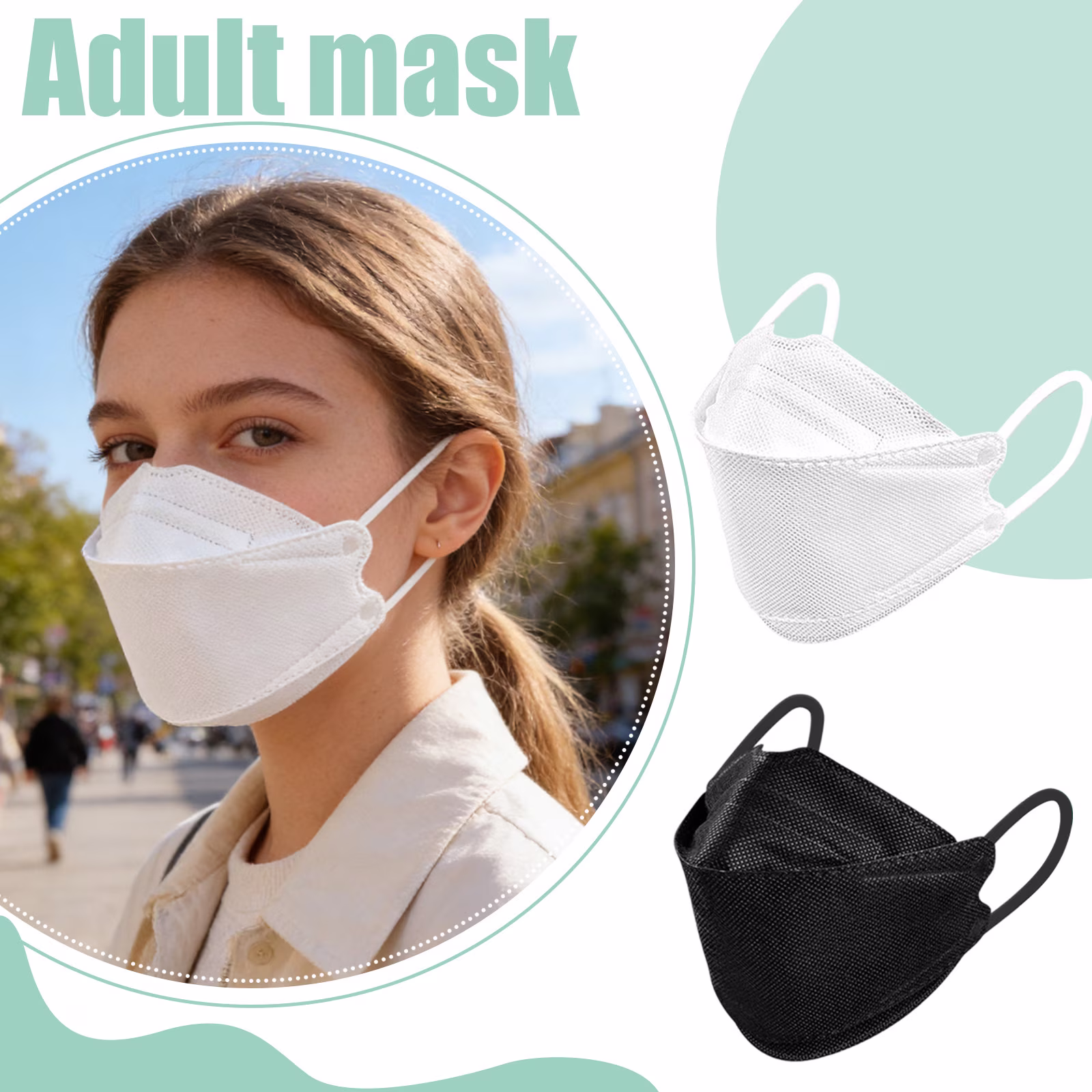Minjewel KN95 Face Mask for Adults 20-Pack - 4-Layer Summer Breathable, Lightweight, Soft Earloop, Disposable, Ideal for Hot Weather Daily Use,White