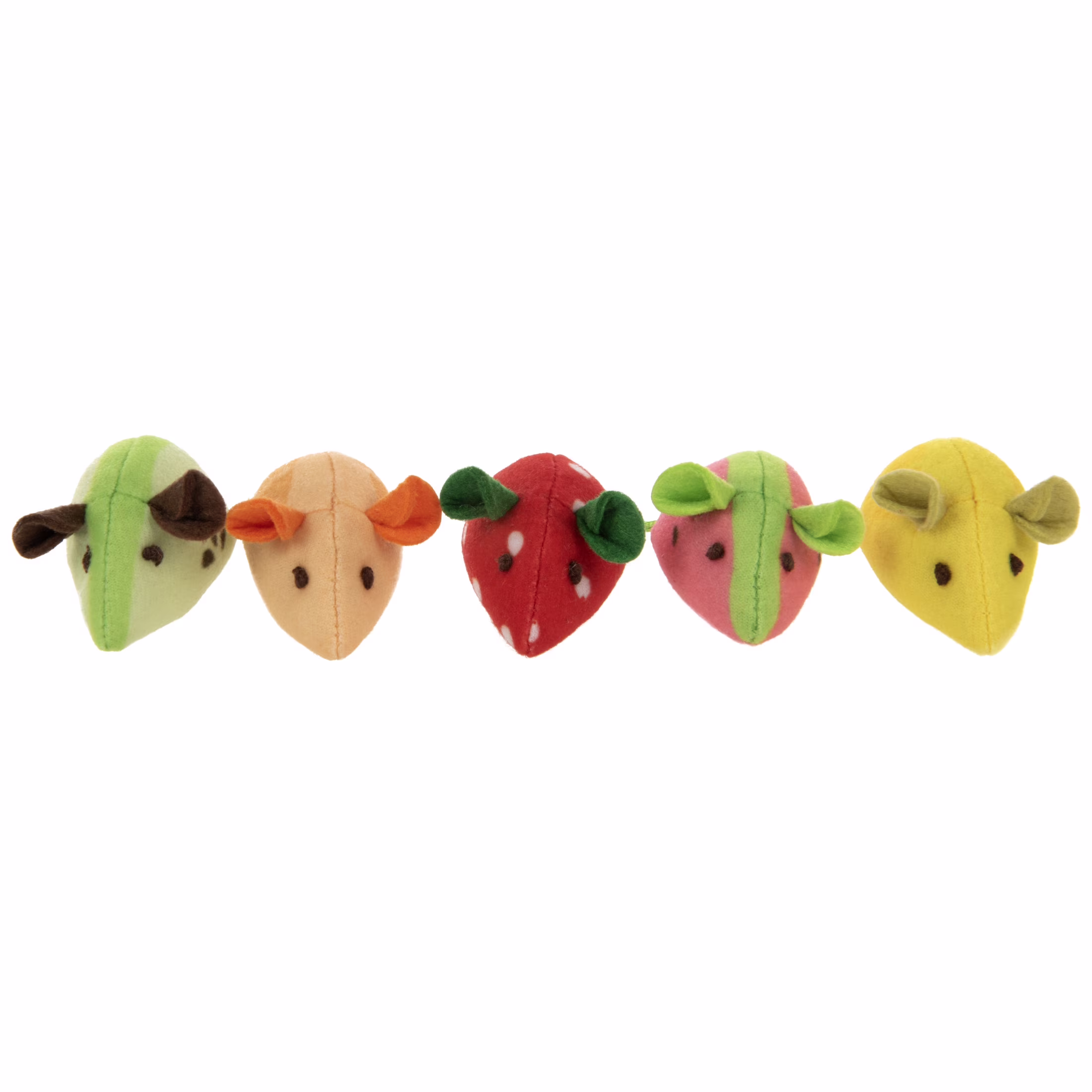 SmartyKat Skitter Slices (Set of 5) Soft Plush Catnip Mice Cat Toys Filled with Pure & Potent Catnip