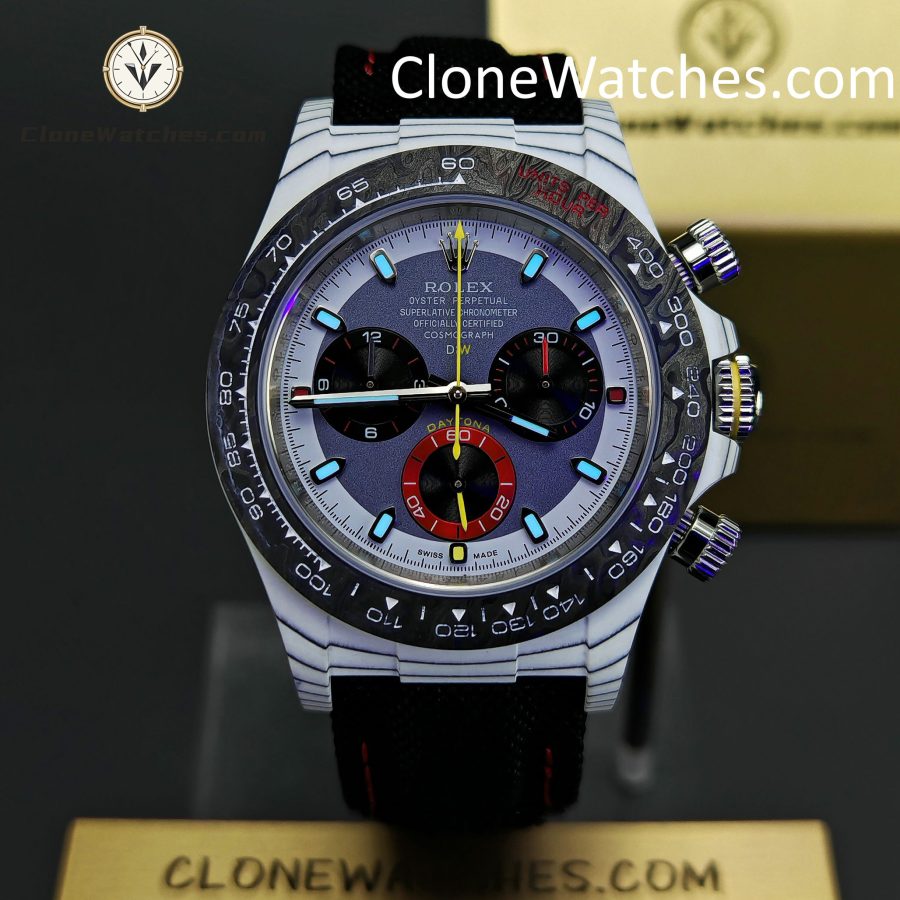 Modified Super Clone Watches 1:1 DIW Rolex Daytona 4130 Movement Black Strap