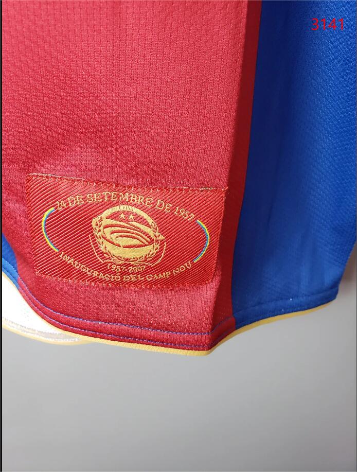 2007/08 Barcelona Home Long Sleeve Retro Jersey - Fans Edition