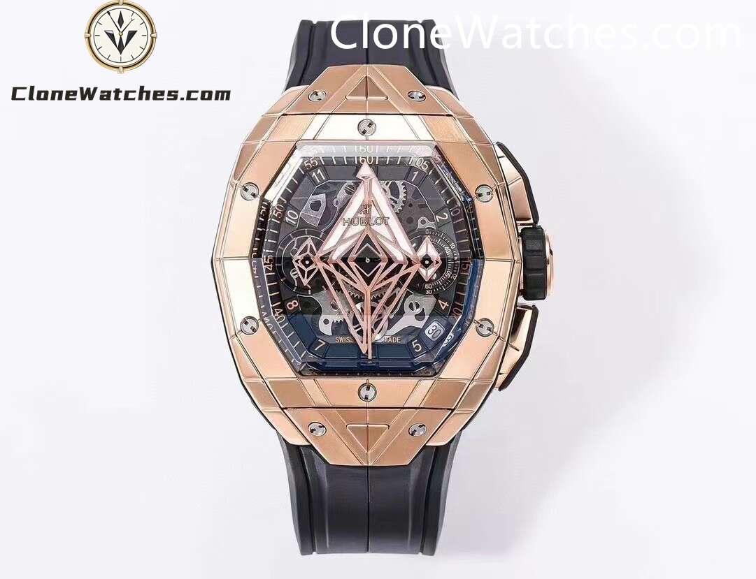 Hublot Super Clone Watches 1:1 Spirit of Big Bang Sang Bleu Rose Gold Blue 648.OX.0151.RX.MXM24
