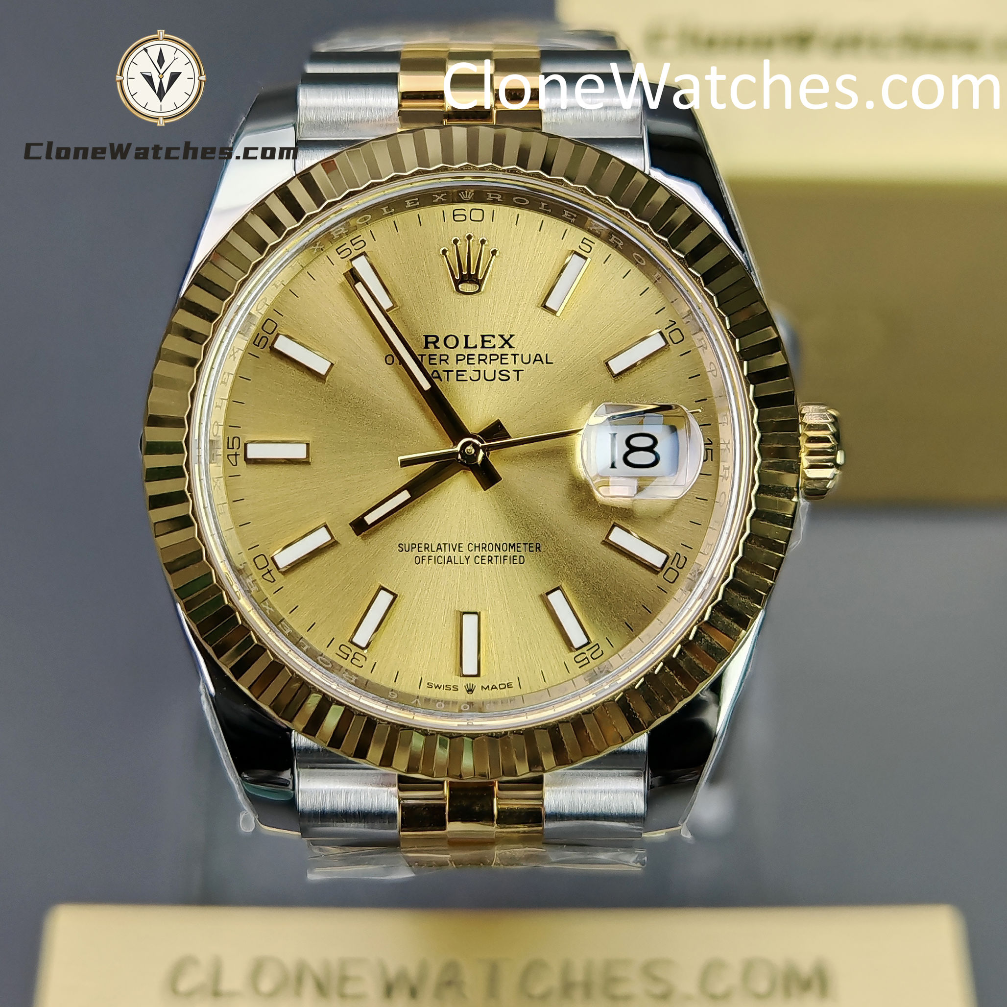 Rolex Super Clone Watches 1:1 DateJust Gold Dial 126333 – 0010 Jubilee 41MM 3235 Movement