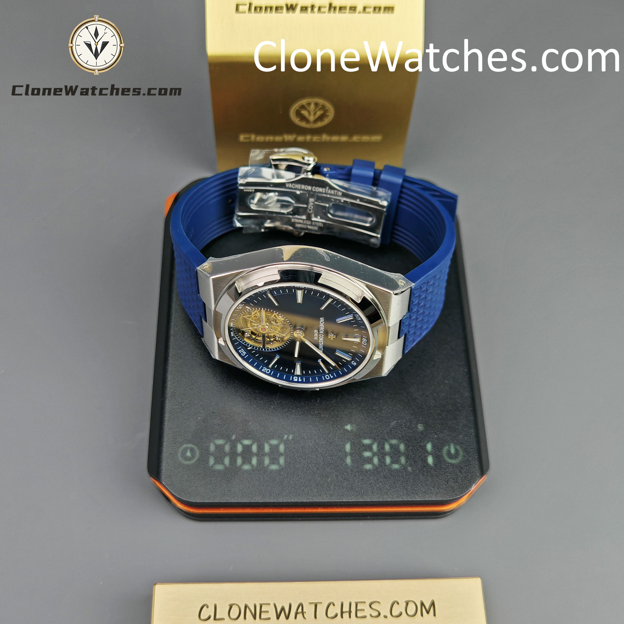 Vacheron Constantin Super Clone Watches 1:1 Overseas Tourbillon 6000V/110A-B544 42.5MM Rubber Strap