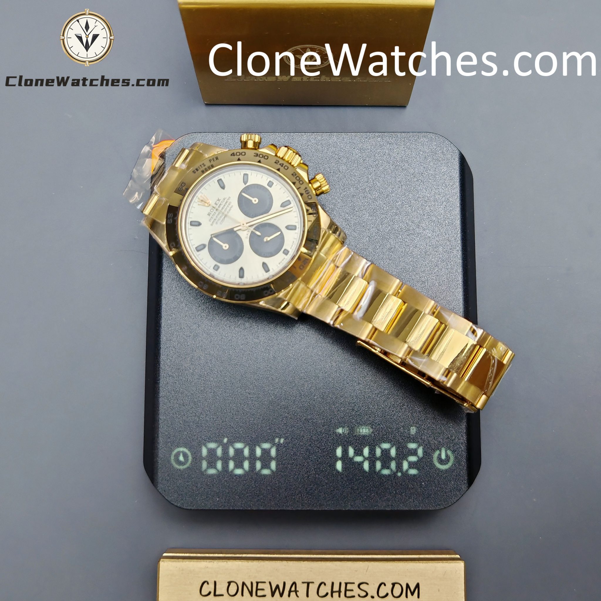Rolex Super Clone Watches 1:1 Daytona 18K Gold Dial M116508-0014 4130 Movement
