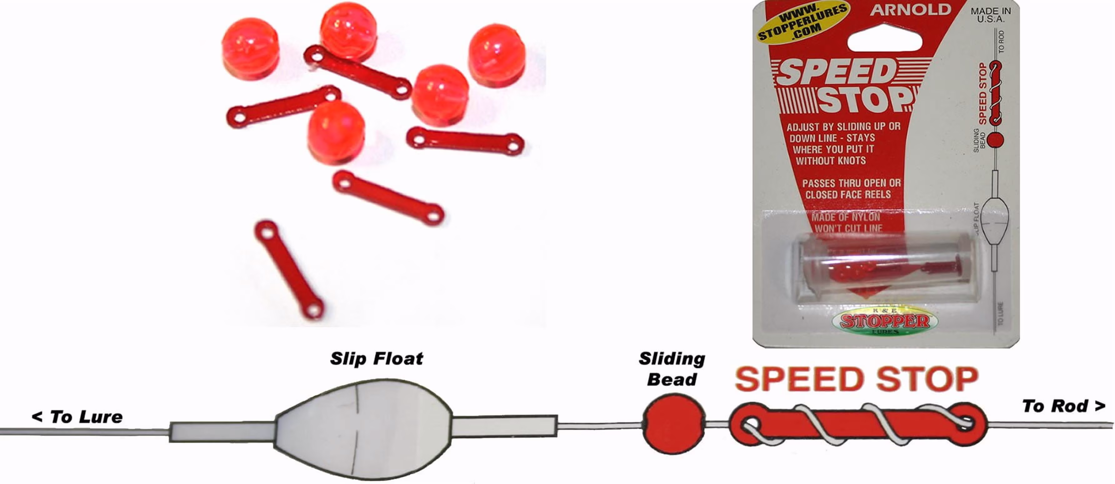 (3 pack) K&E SPEED STOPS | 5 PK Bobber Stops