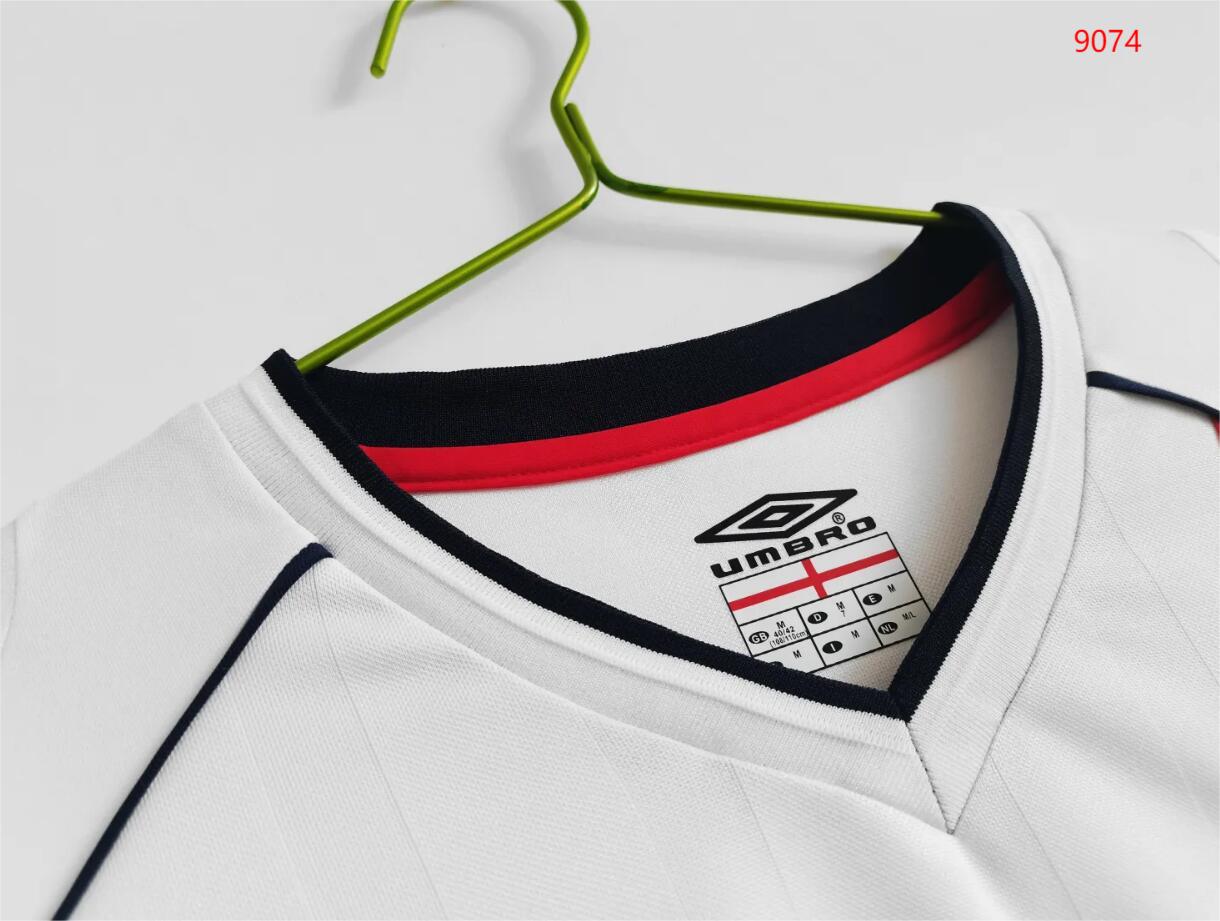 2002 England Home Long Sleeve Retro Jersey - Fans Edition