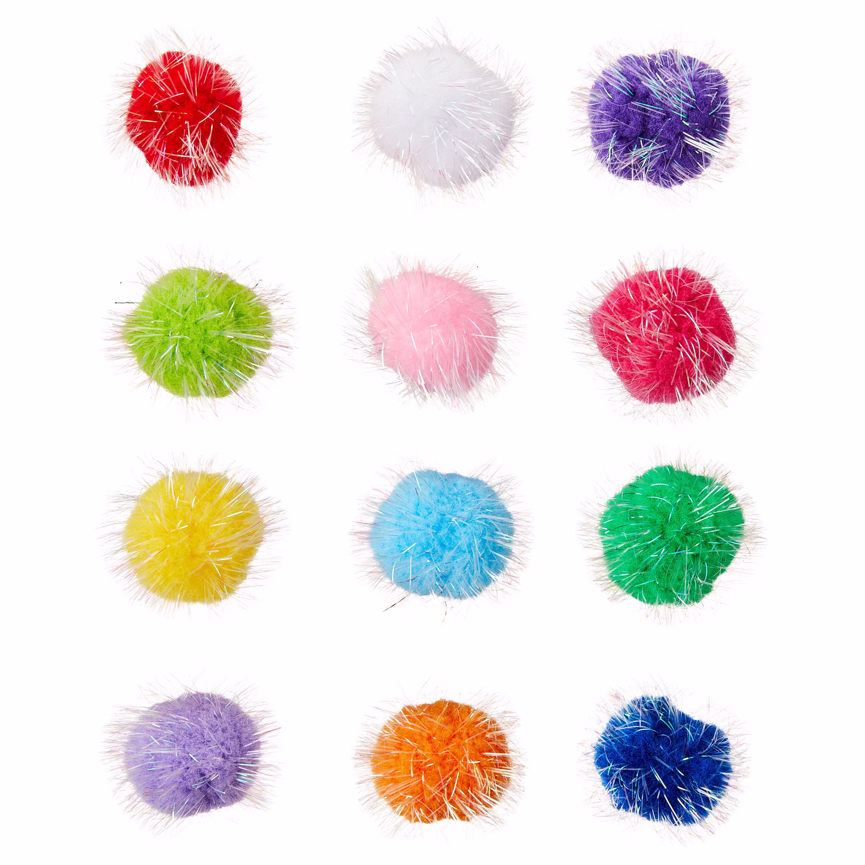 Vibrant Life Value Pack Sparkle Pompom Cat Toys, 12 Count