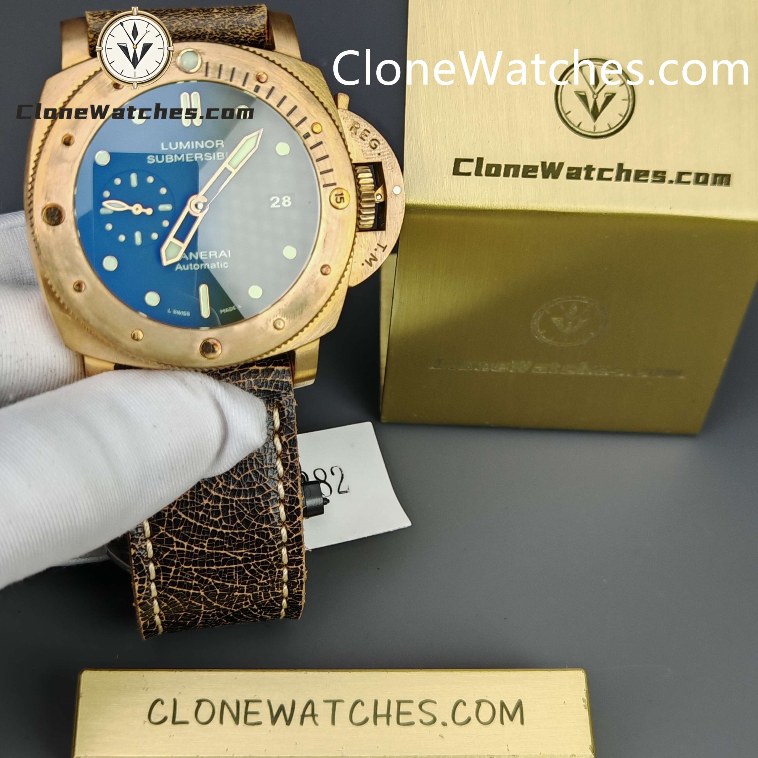 Panerai Super Clone Watches 1:1 Submersible 1950 3 Days Automatic Bronzo PAM00382