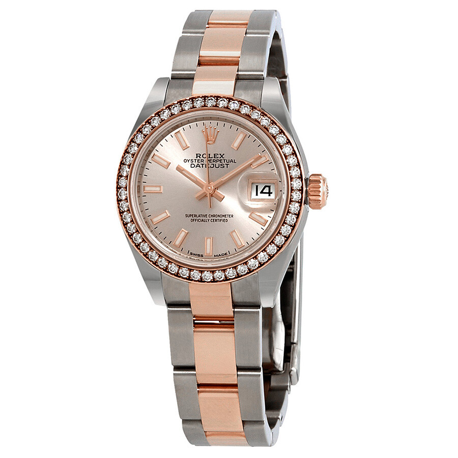 Rolex Datejust Automatic Ladies Steel and 18K Everose Gold Oyster Watch 279381RBR（Lifetime free warranty+90-days replacement service & Refund!.）