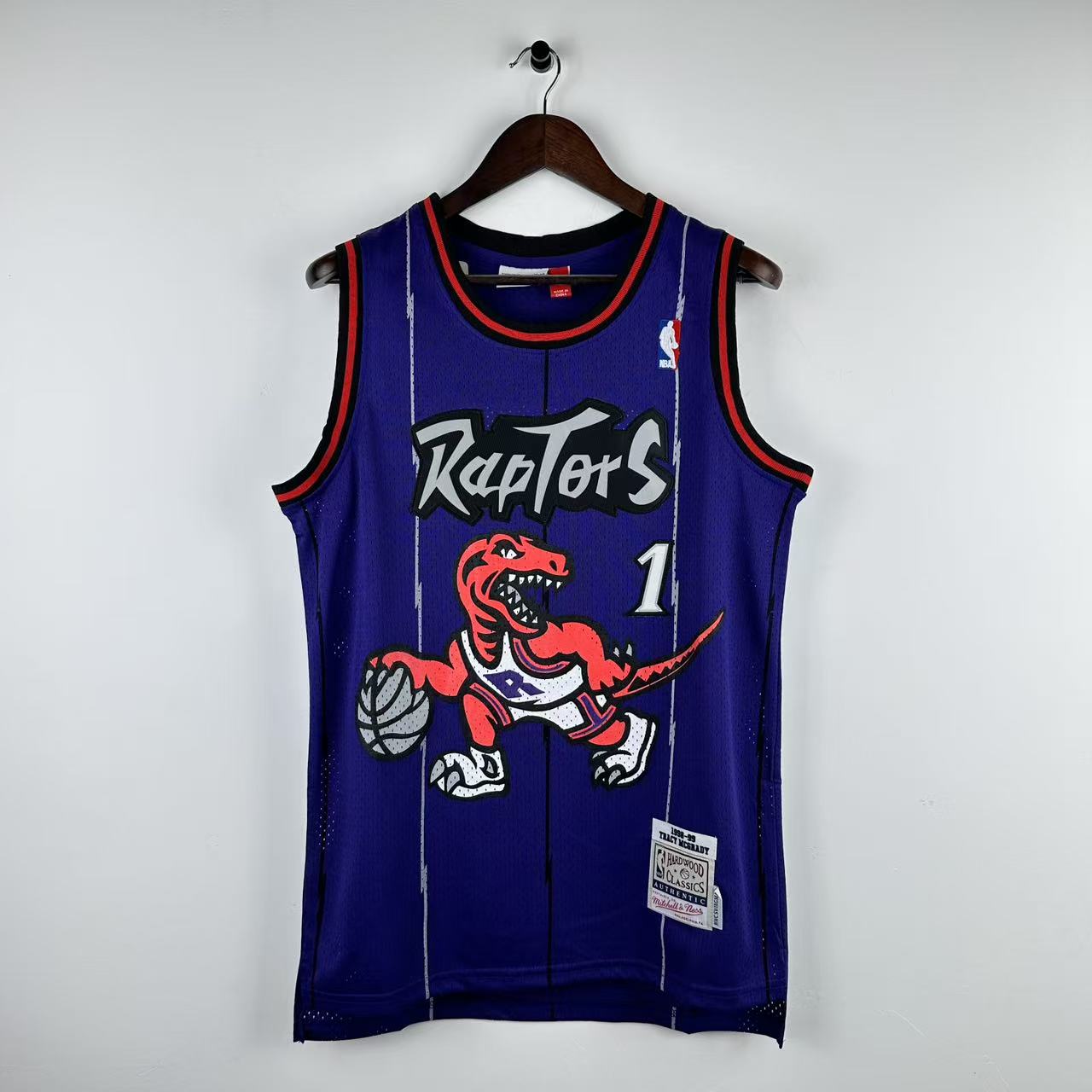 Embroidered MN Retro Jersey Raptors 98/99 Season Purple No. 1 Tracy McGrady