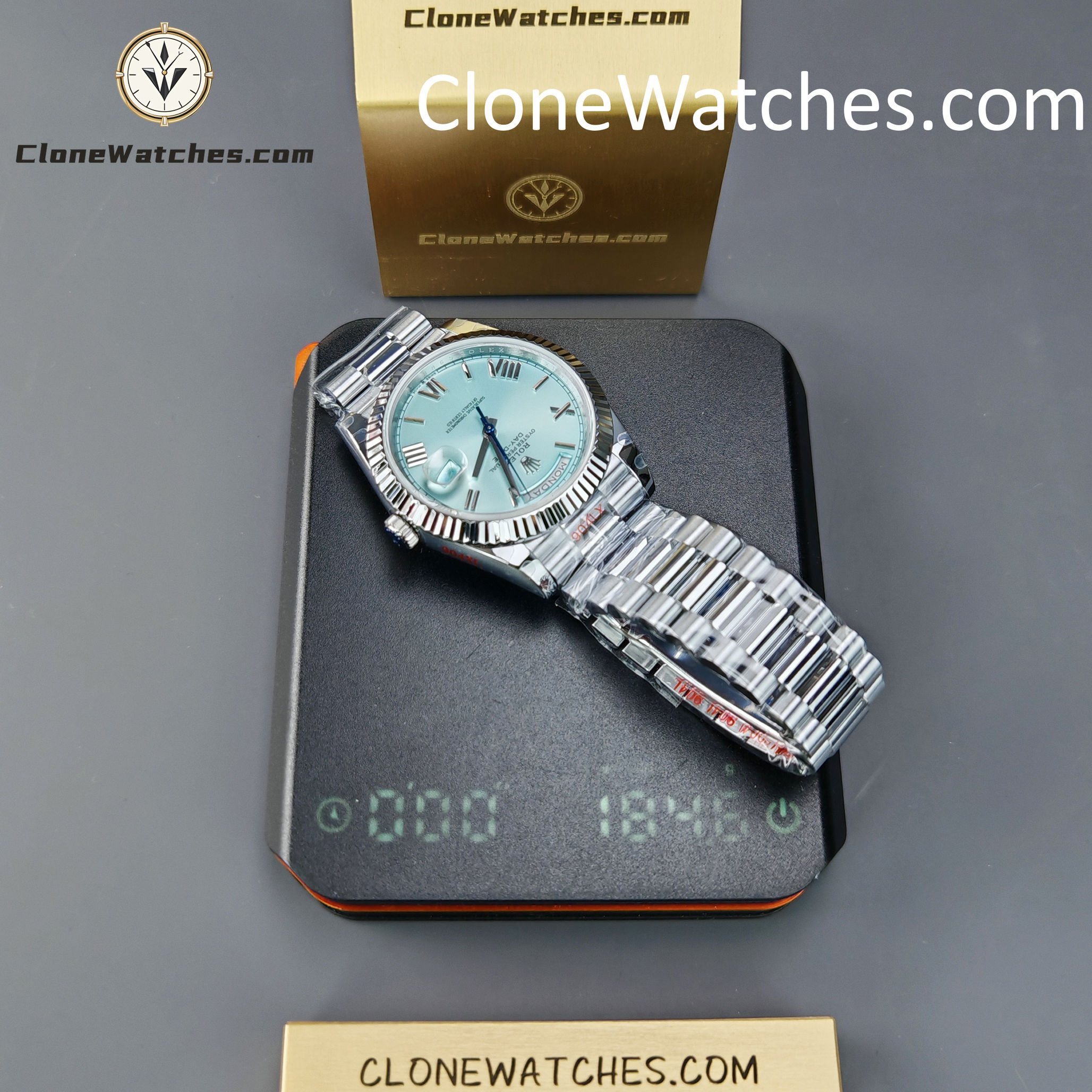 Rolex Super Clone Watches 1:1 Day Date Ice Blue Dial 40mm M228236-0012 3255 Movement