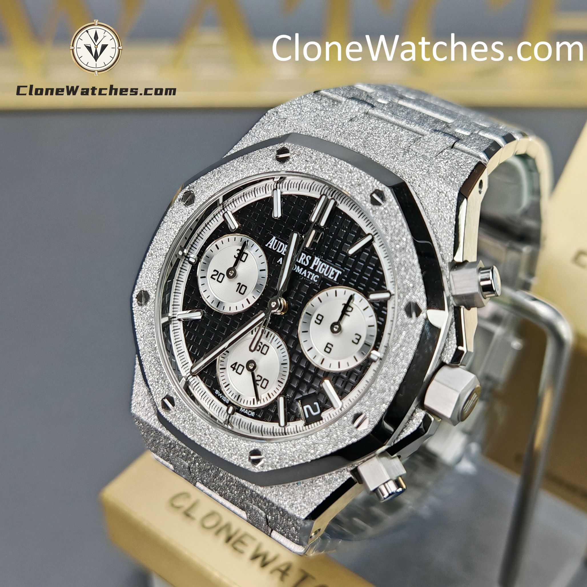 Audemars Piguet Super Clone Watches 1:1 Royal Oak Black & Silver Dial 26239BC Selfwinding Chronograph