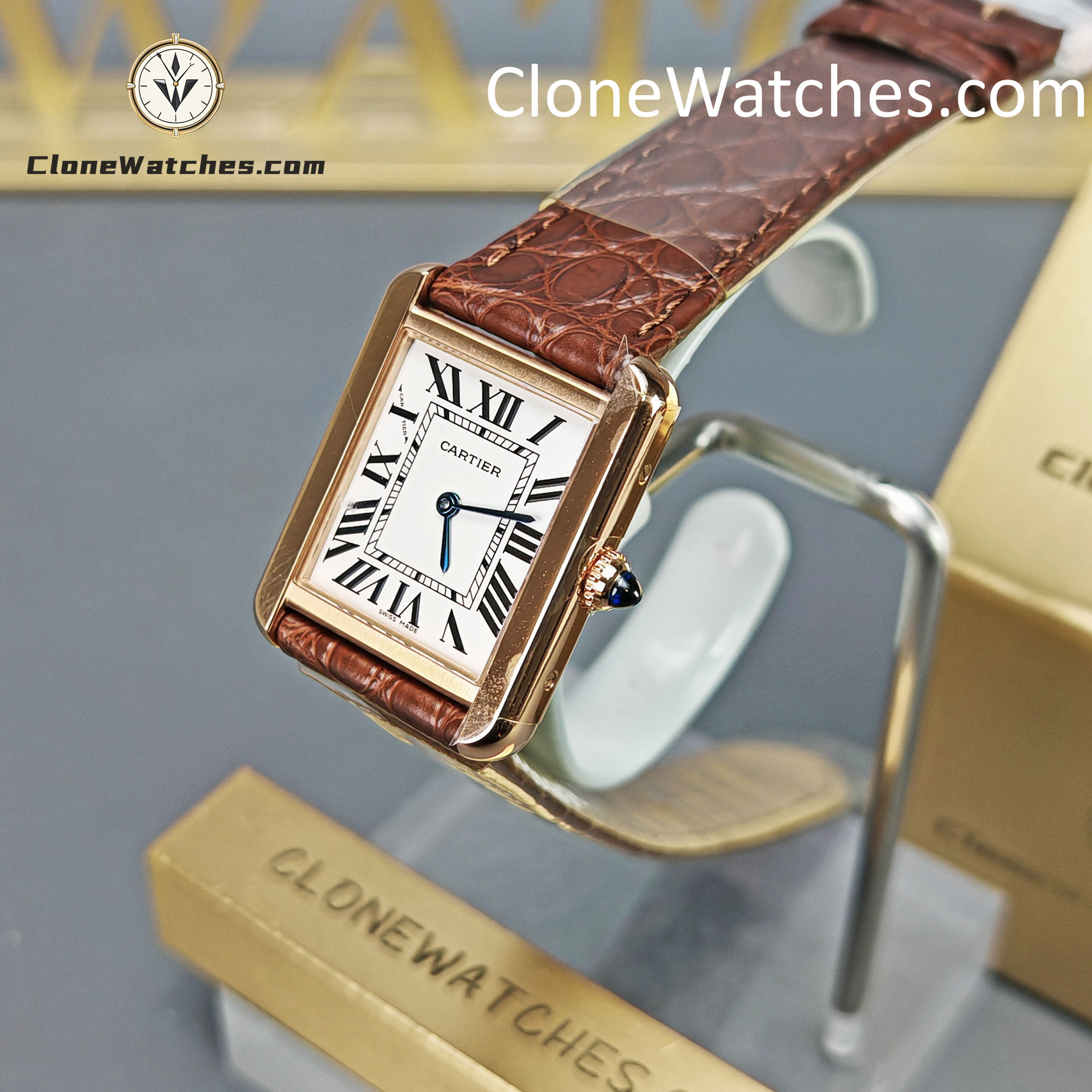 Cartier Super Clone Watches 1:1 Tank Quartz Movement White Dial 31*24.4MM W5200024
