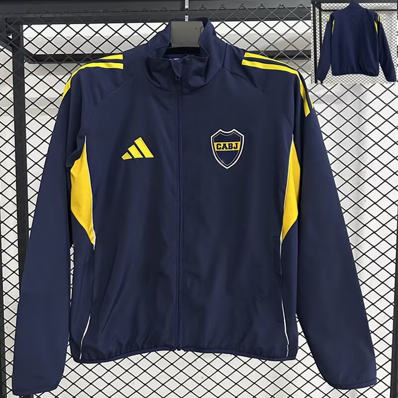 2025/26 Boca Juniors Navy Waterproof Windbreaker