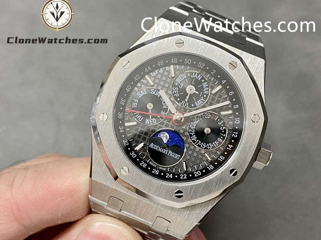 Audemars Piguet Super Clone Watches 1:1 Royal Oak Perpetual Calendar Black Dial 26609TI 41MM