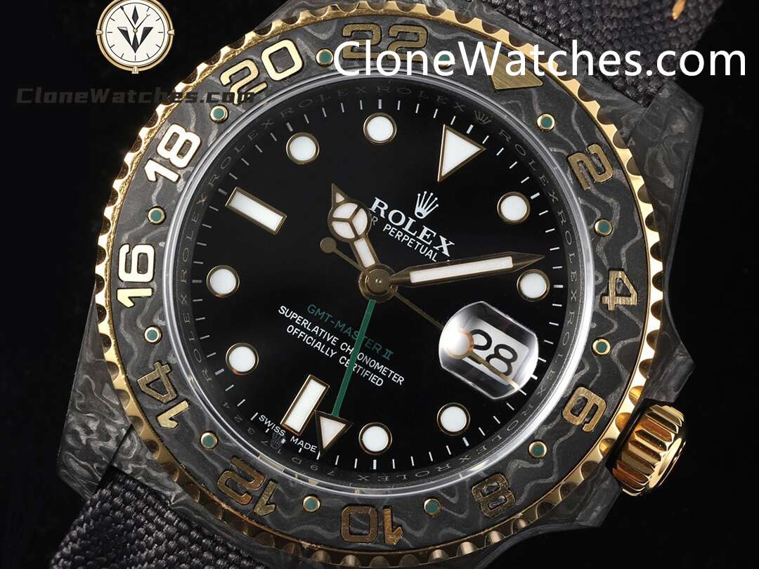 Modified Super Clone Watches 1:1 DIW Rolex GMT Master II “GOLDEN SPEEDSTER GREEN HAND” 3285 Movement