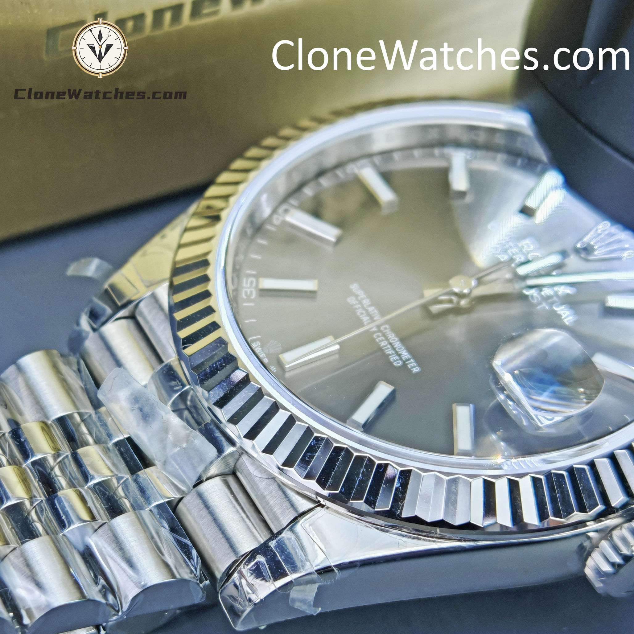 Rolex Super Clone Watches 1:1 DateJust Grey Dial m126334-0014 Jubilee 41MM 3235 Movement