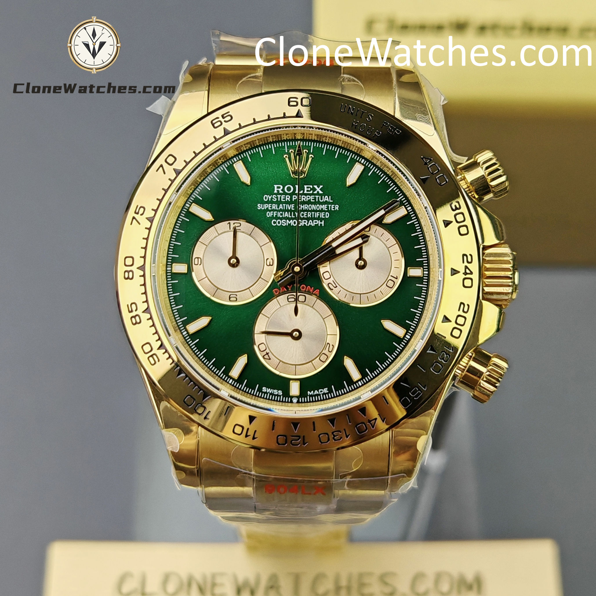 Rolex Super Clone Watches 1:1 Daytona 18K Yellow Gold Plating M126508-0008 4131 Movement