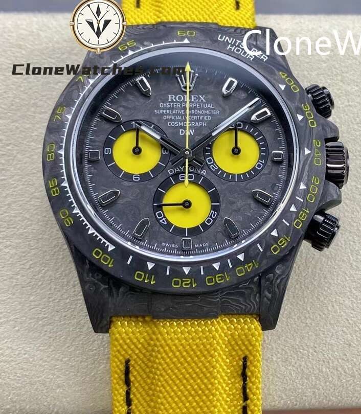 Modified Super Clone Watches 1:1 DiW Rolex Daytona NTPT Carbon “LEMON EDITION”