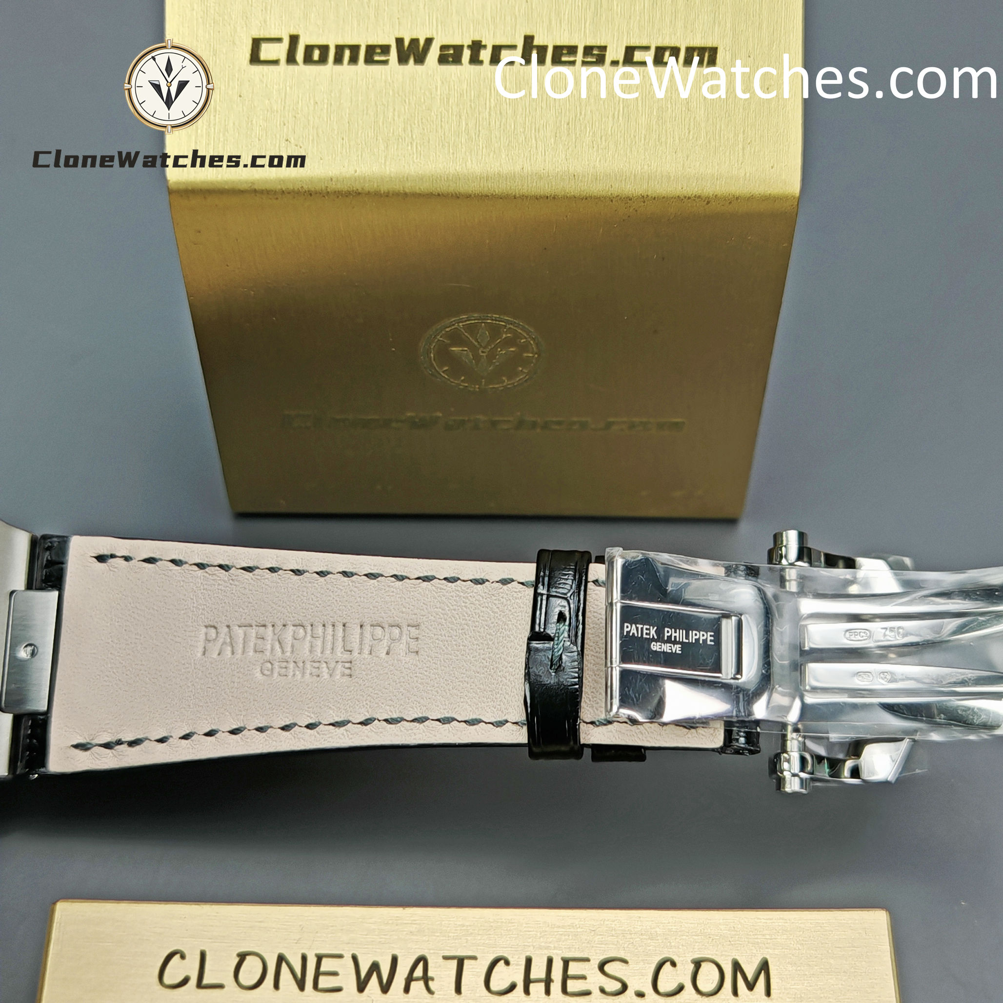 Patek Philippe Super Clone Watches 1:1 Nautilus 5712 Gray Dial Black Leather Strap