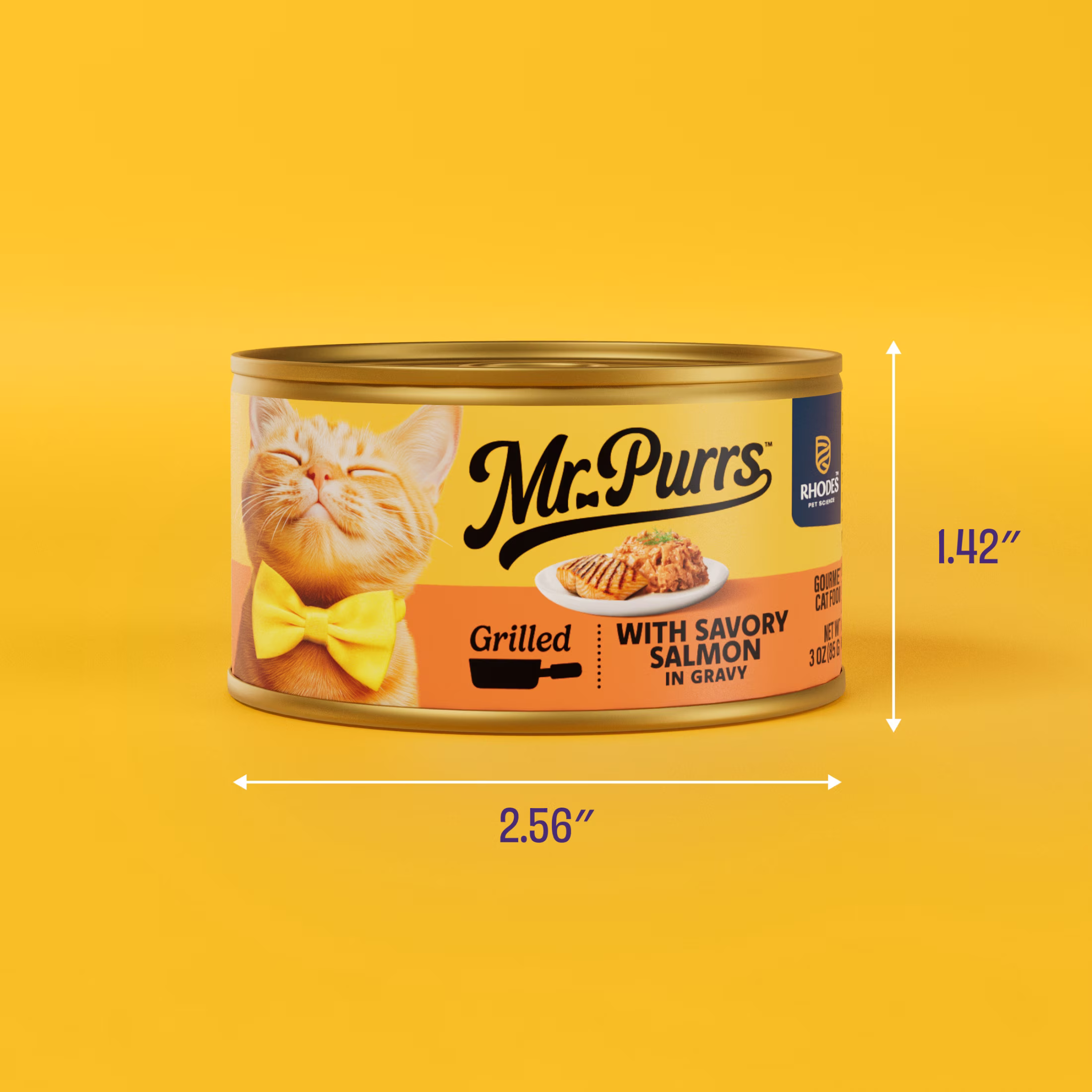 Mr Purrs Savory Salmon Grilled in Gravy Wet Cat Food, 3 oz Can