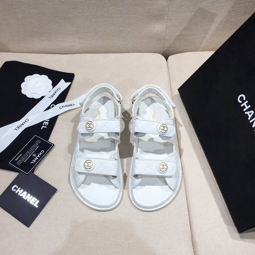 Chanel  Flat Velcro sandals Slide
