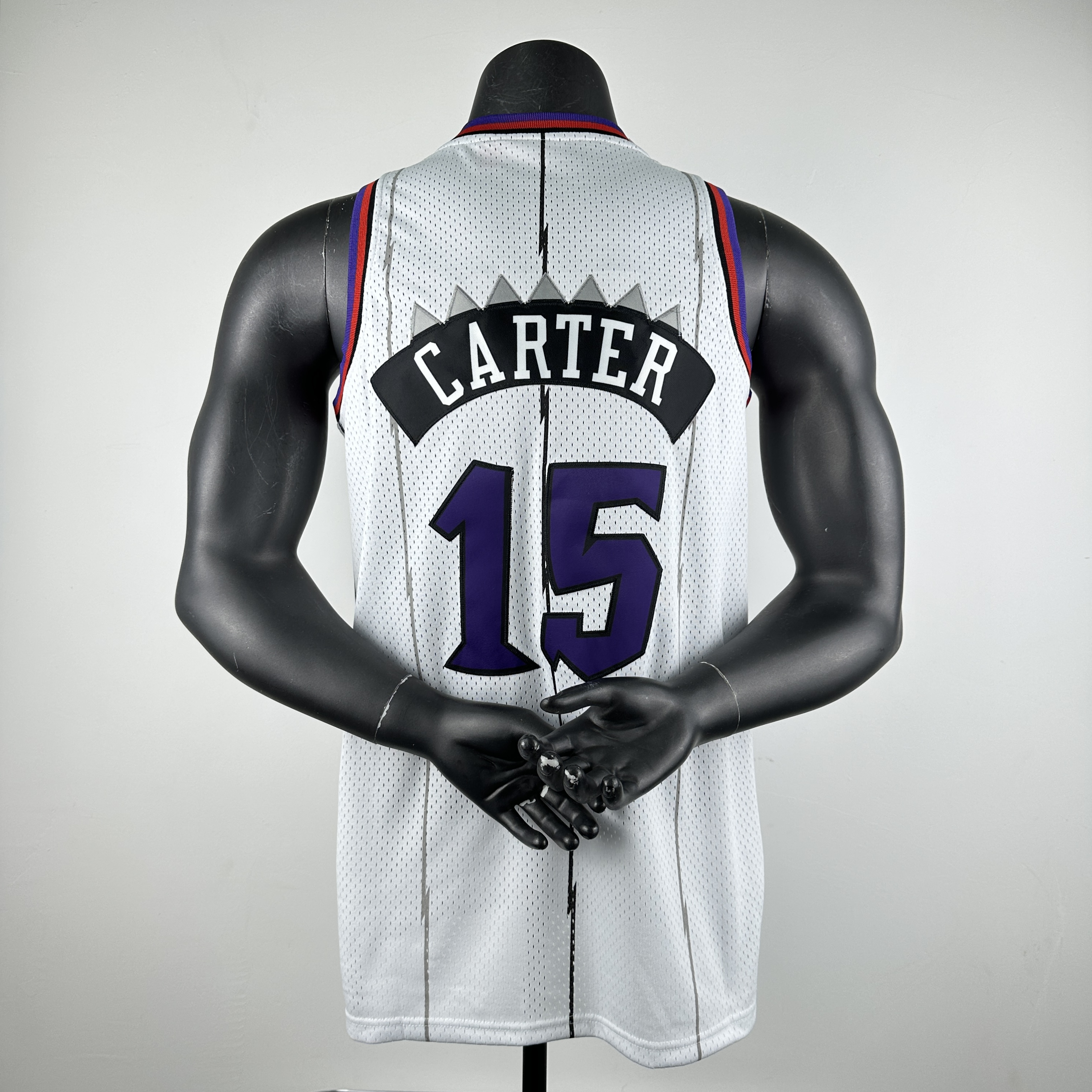 Embroidered MN Retro Jersey Raptors 98/99 Season White No. 15 Carter