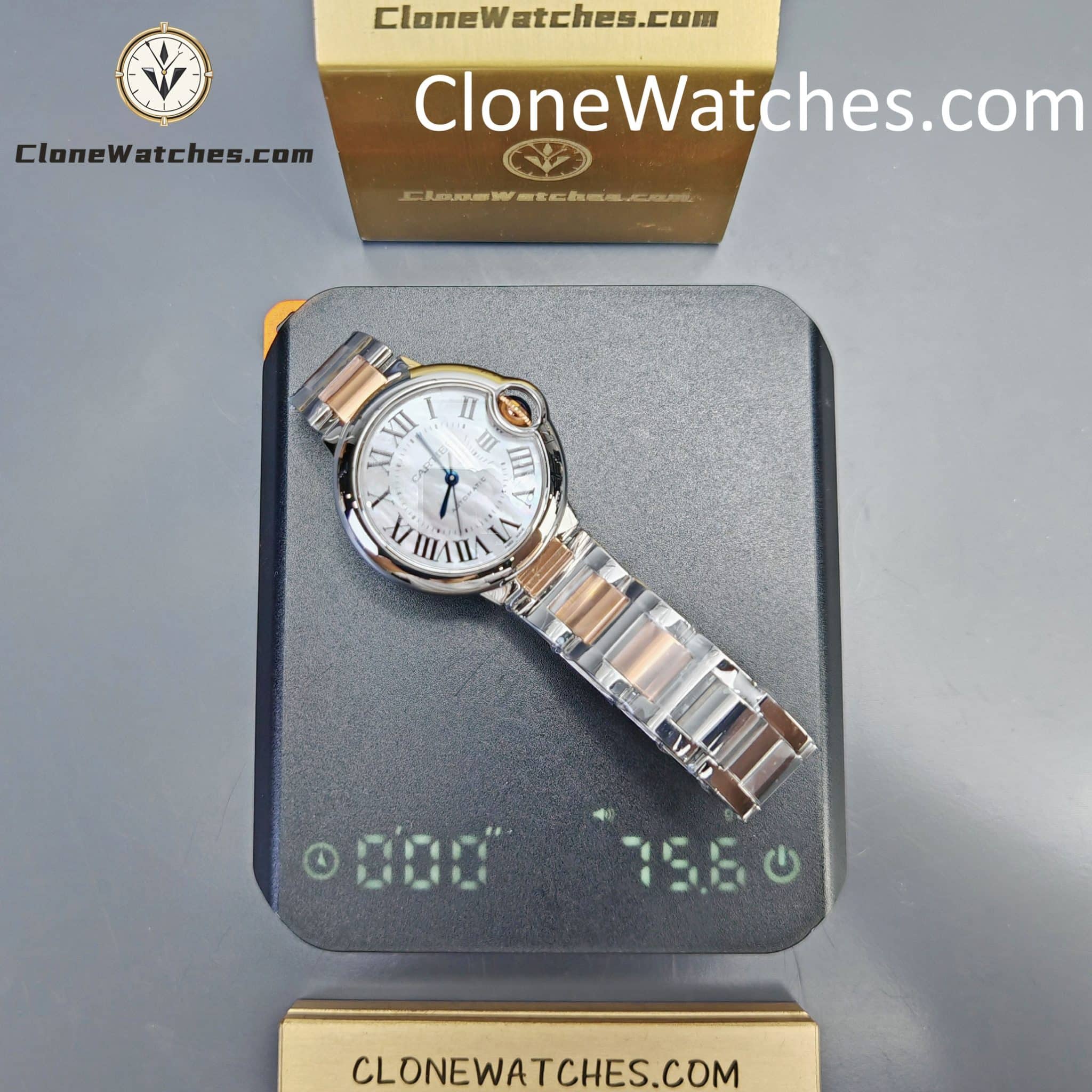 Cartier Super Clone Watches 1:1 Ballon Bleu de W6920070 Pink Mother-of-Pearl Dial 33mm