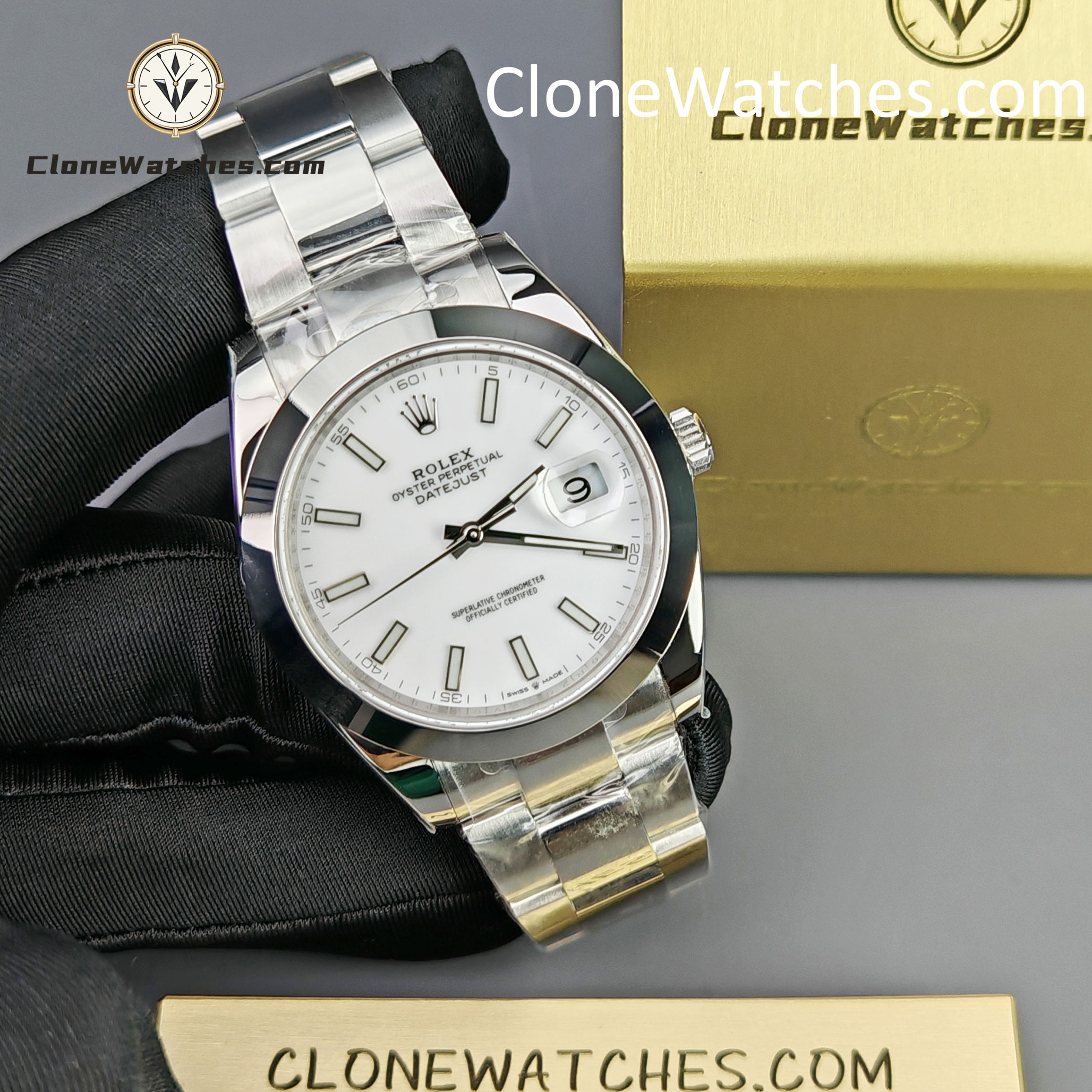Rolex Super Clone Watches 1:1 DateJust White Dial M126300 – 0005 Oyster 41MM 3235 Movement