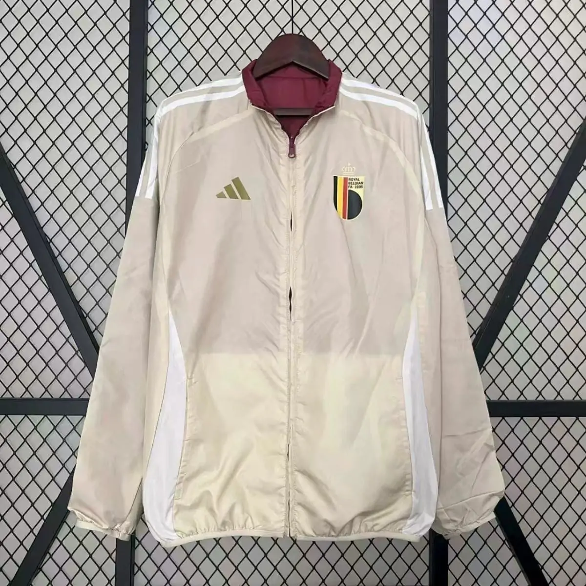 2024 Belgium Double-Sided Jacket (Red-Beige) 1:1 Thai Quality