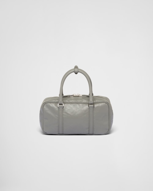 Prada Small antique nappa leather top handle bag - Slate Gray