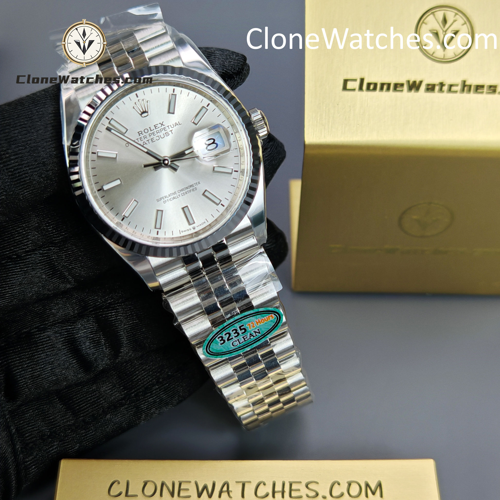 Rolex Super Clone Watches 1:1 DateJust m126234-0013 Silver Dial Jubilee 36MM 3235 Movement