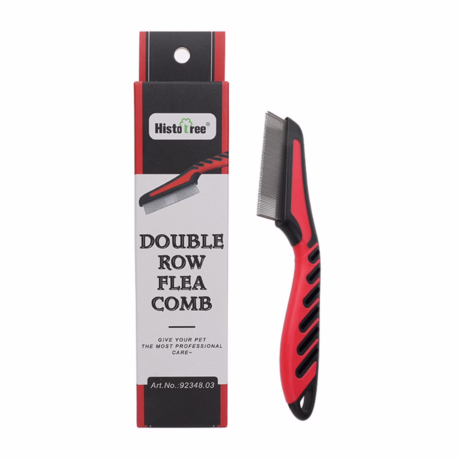 Pet Flea Comb for Flea Lice Removal, Dog Hair Comb with Long Handle, Cat Flea Tool for Ticks Lice and Flea Eggs, Fine Tooth Stainless Steel Comb for Small Pets