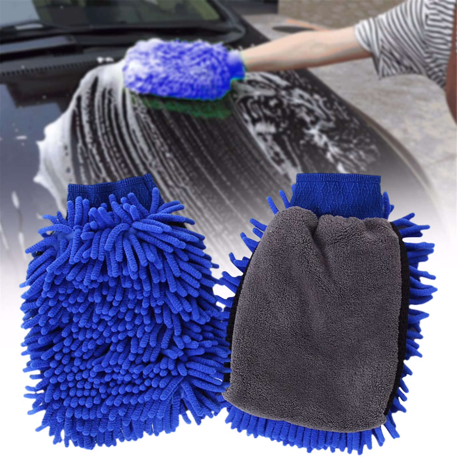 Clearance Cleaning Brush under $5,Car Cleaning Hand 2pcs Car Wash Kit Microfiber Clean Tire Wheel Brush Sponge Car Interior Cleaning Brush Car Care Detailing Set Guy Gifts