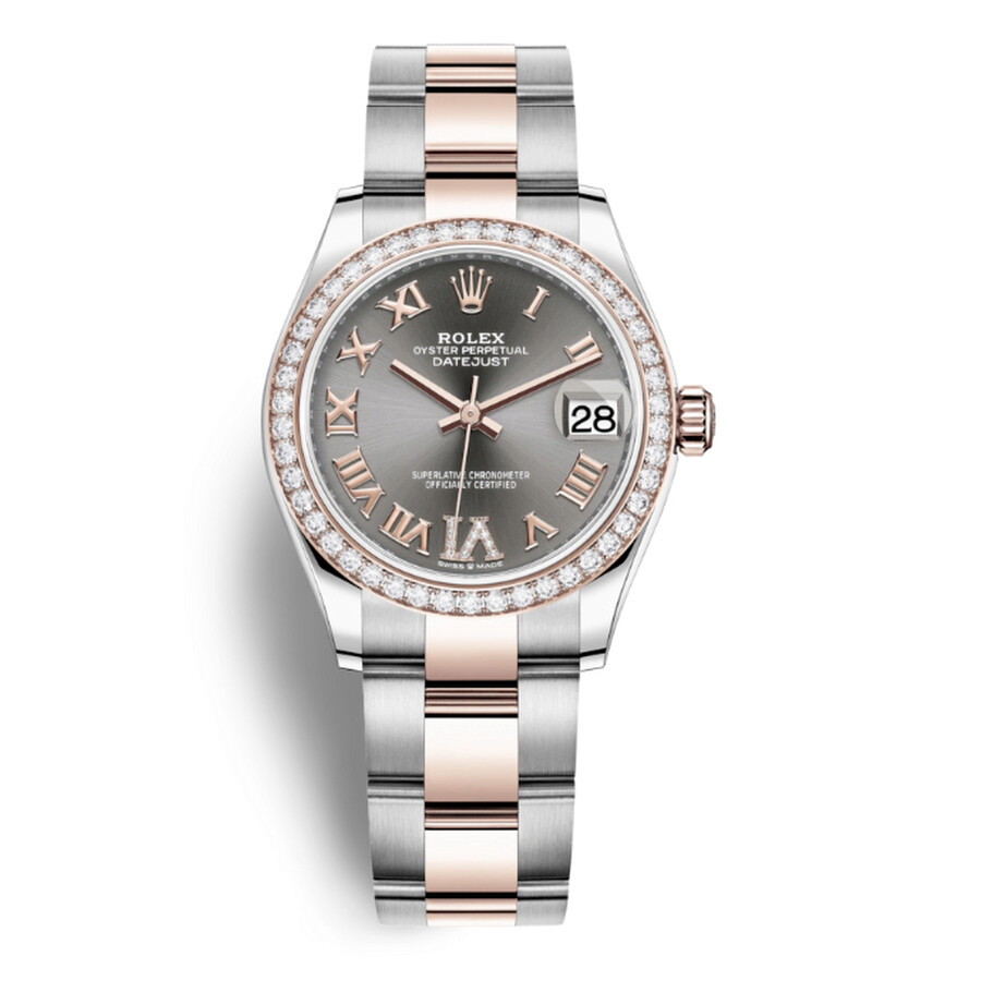 Rolex Datejust 31 Dark Rhodium Automatic Ladies Steel and Everose Gold Oyster Watch 278381DRRDO（Lifetime free warranty+90-days replacement service & Refund!.）