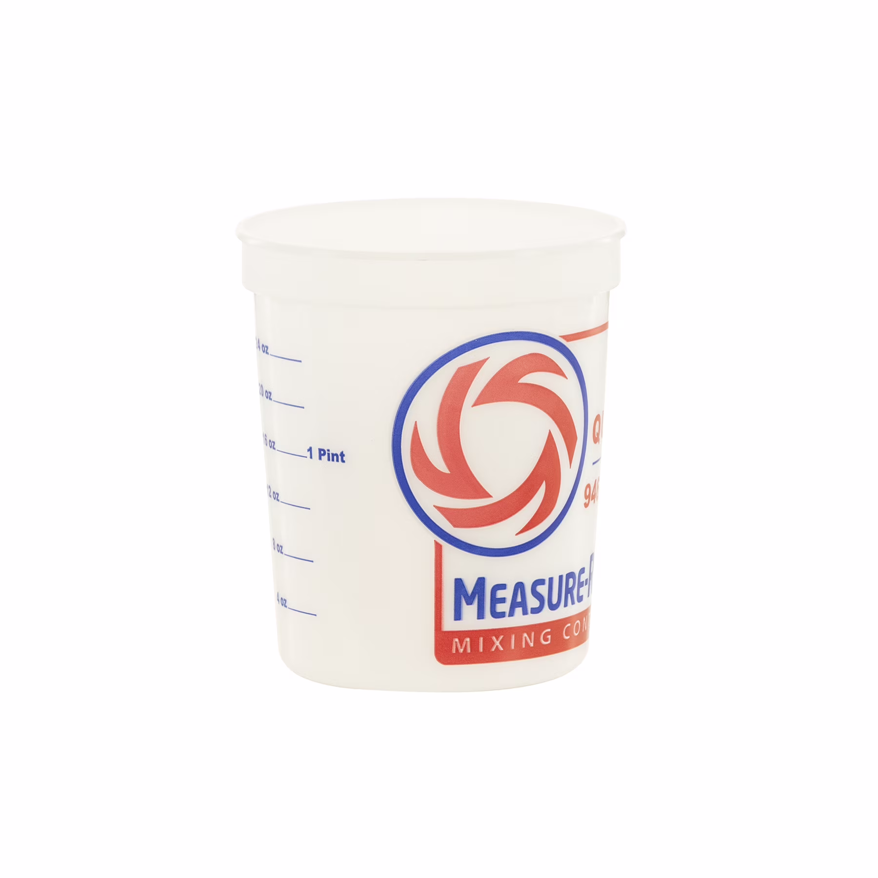 (3 pack) United Solutions 1 Quart Round Measure Right Plastic Mixing Container, Clear, 1 Each