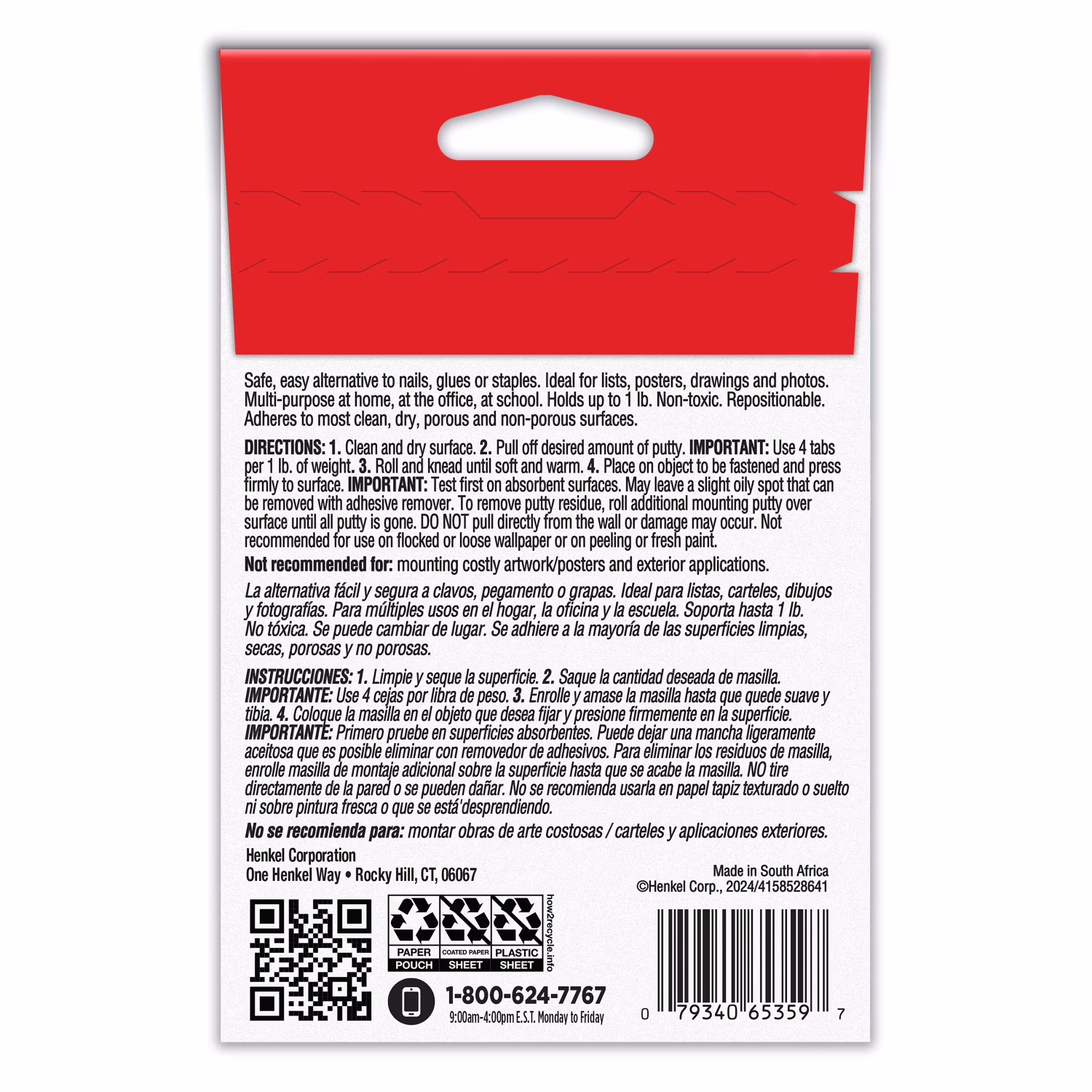 Loctite Eco Fun-Tak Mounting Putty, Pack of 1, White 2 oz Wallet