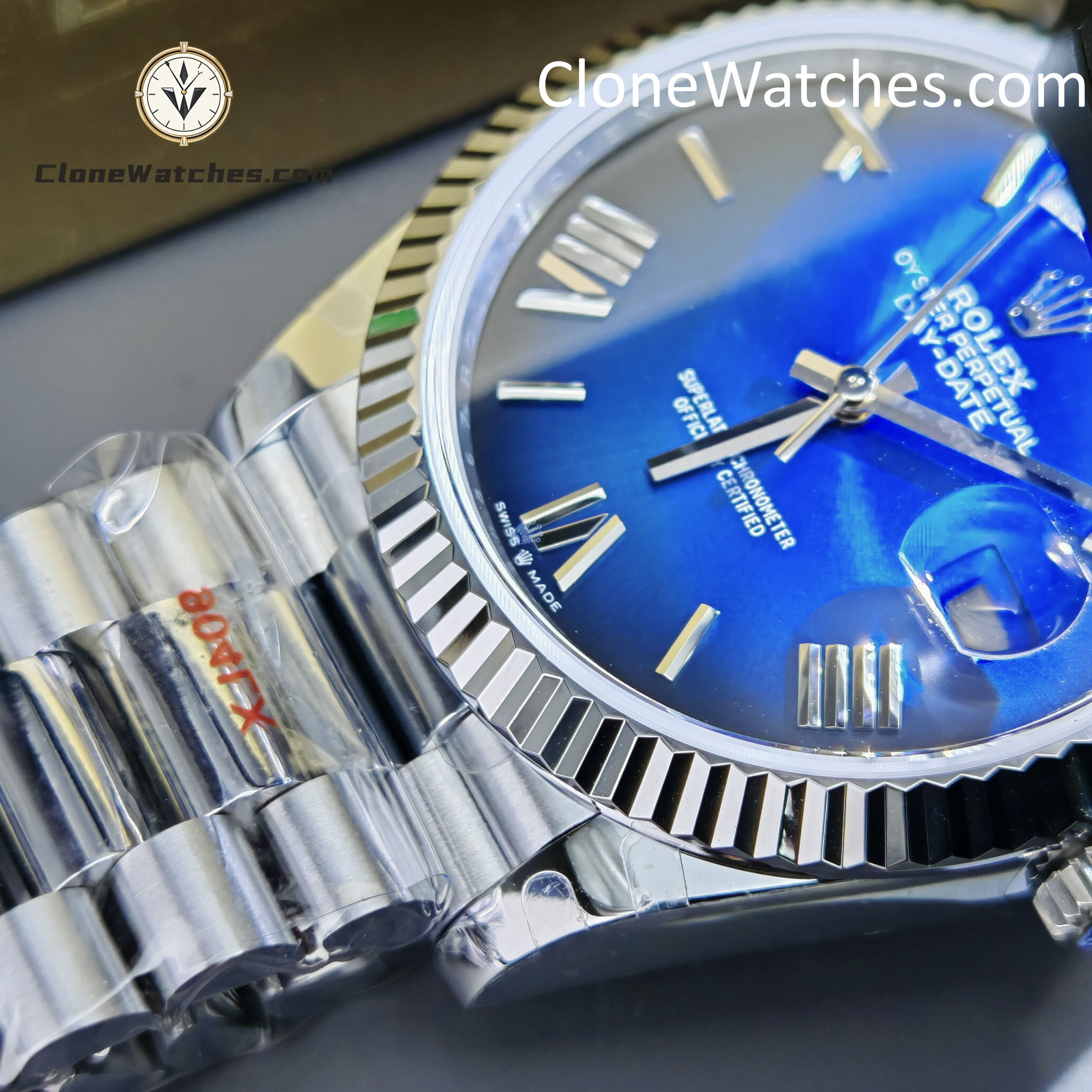 Rolex Super Clone Watches 1:1 Day Date Blue Dial 40mm m228239-0076 3255 Movement