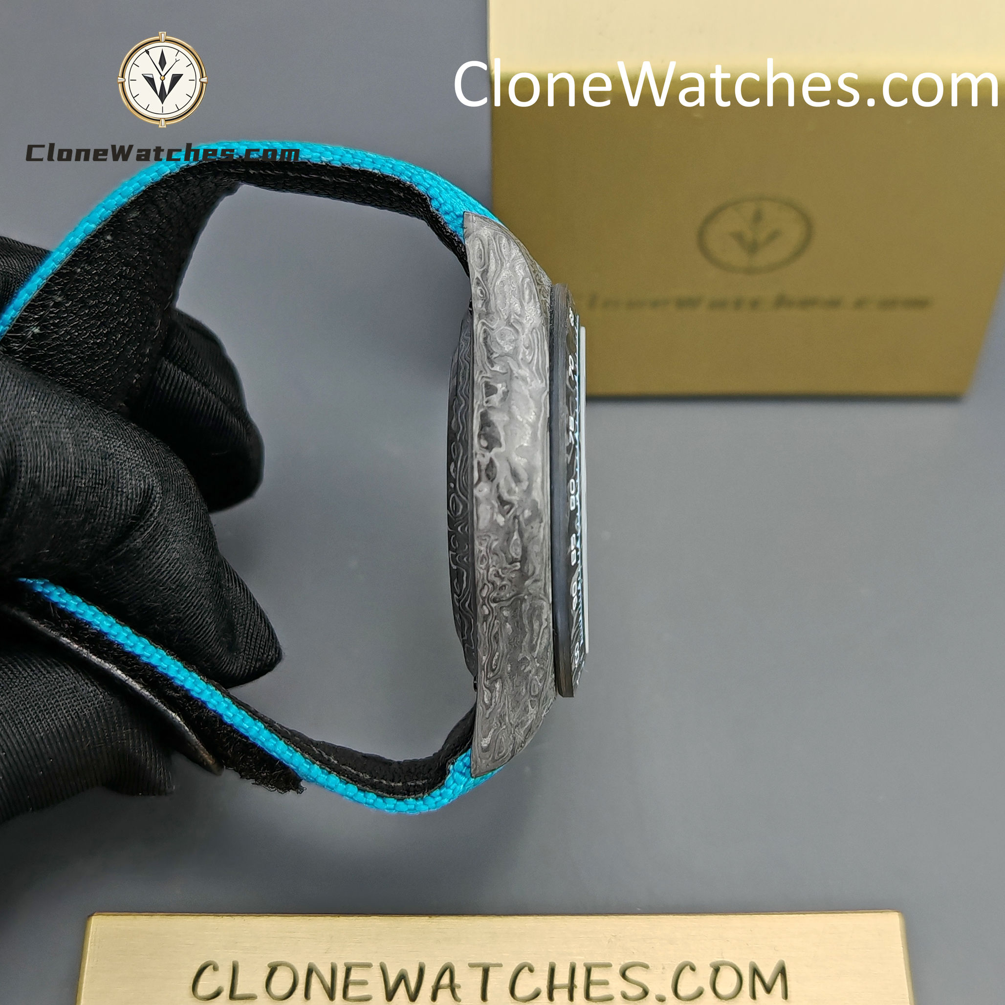 Modified Super Clone Watches 1:1 DIW Rolex Daytona Blue Dial 4130 Movement Blue Strap