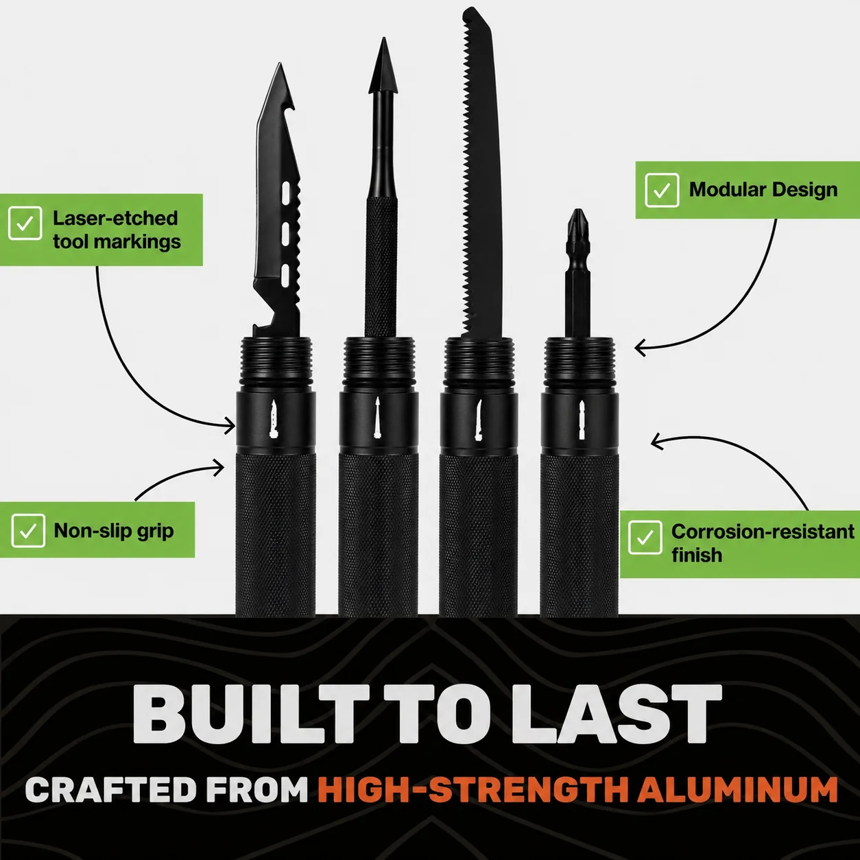 Multifunctional Tactical Hiking Stick - 15-in-1 Survival Multi-Tool for Outdoors