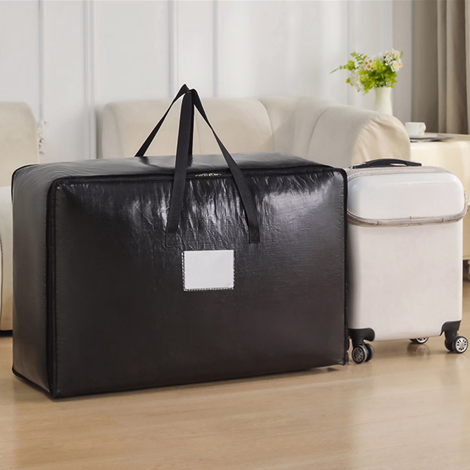 Pretxorve Heavy Duty Storage with Reinforced Handles Extra Large Storage for Organizer Tote Thickened Double Zipper