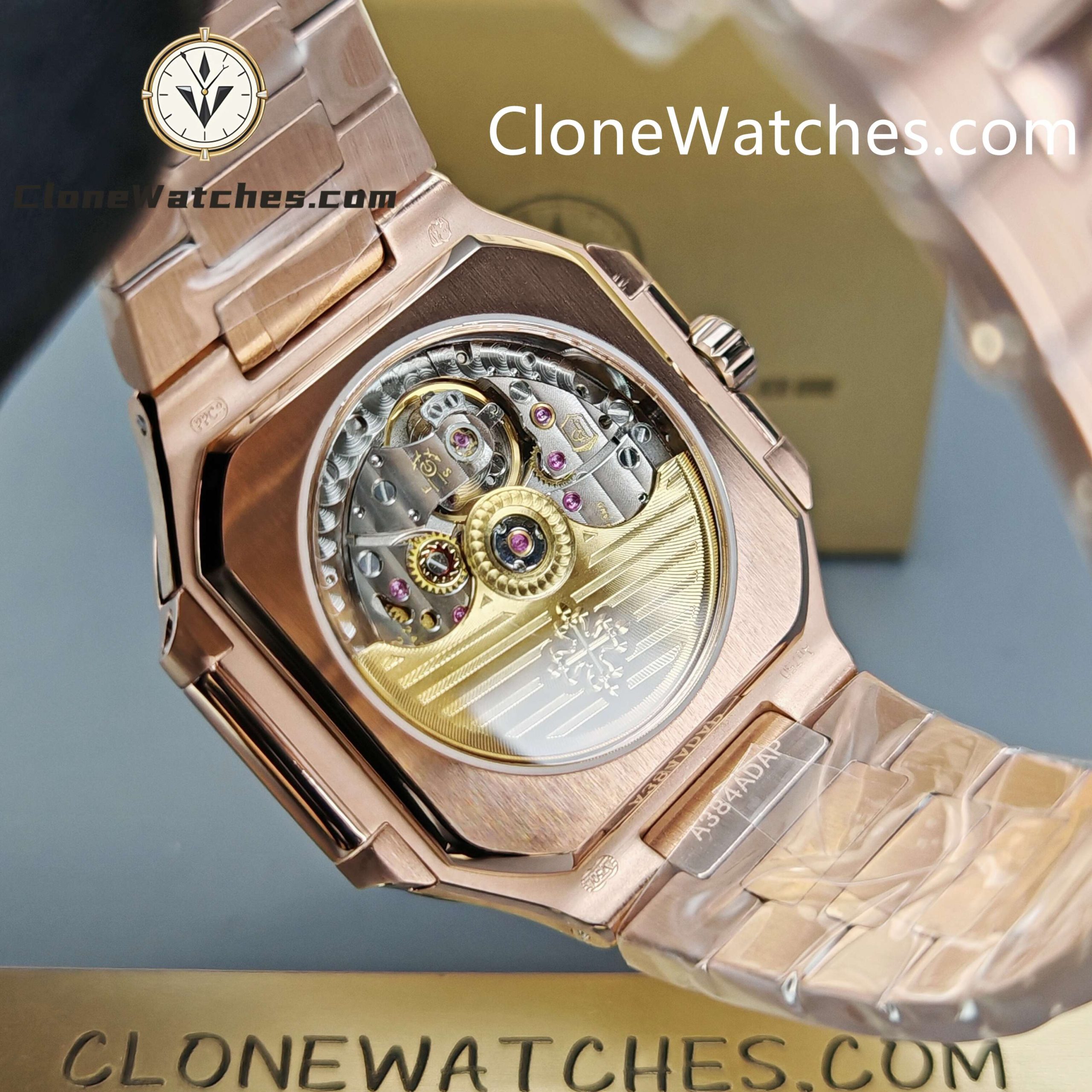 Patek Philippe Super Clone Watches 1:1 CUBITUS Rose Gold 7128/1R-001 Brown Dial