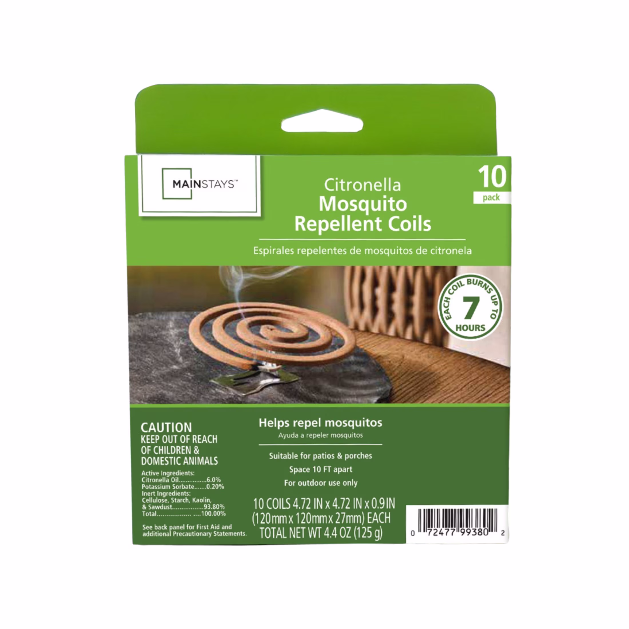 Mainstays Citronella Mosquito Repellent Coils, 10 Pack
