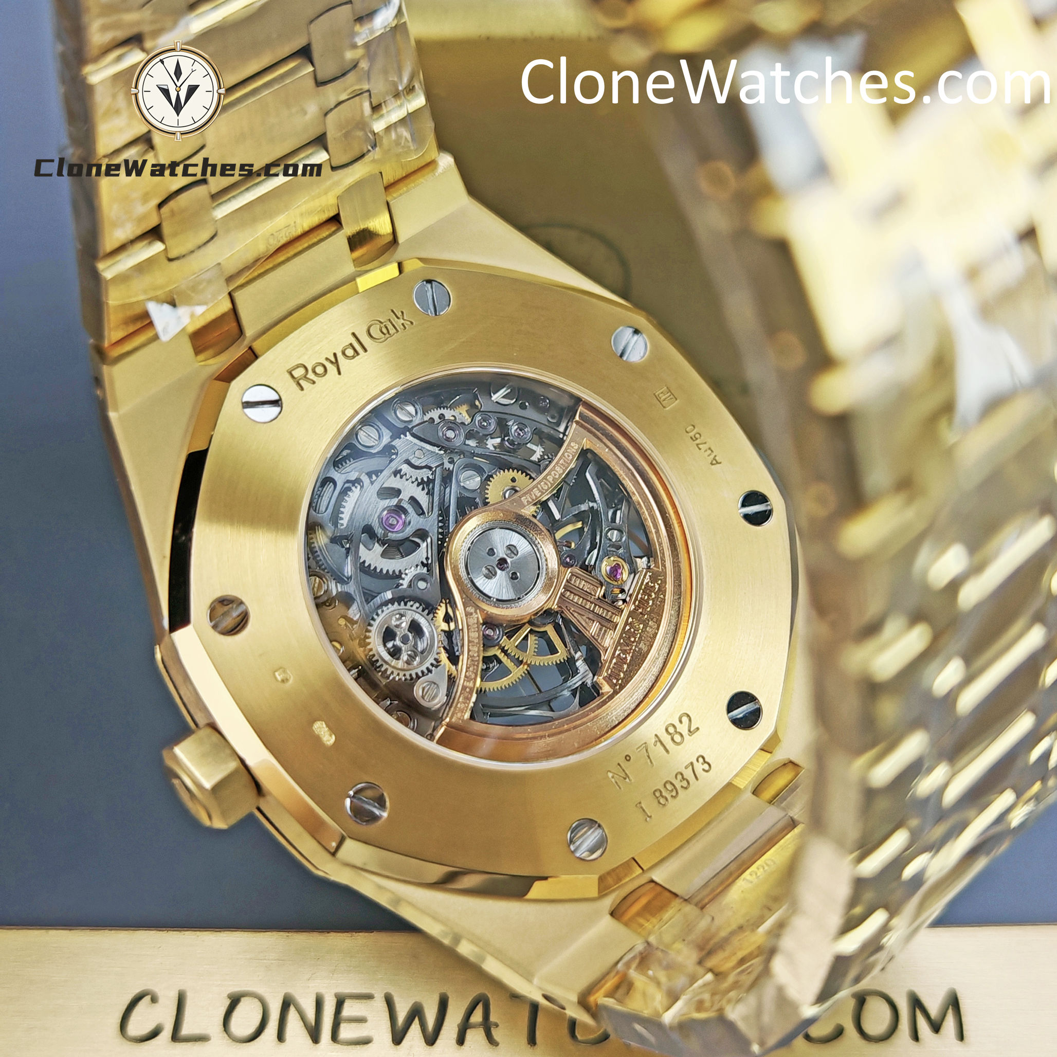 Audemars Piguet Super Clone Watches 1:1 Royal Oak 18K Gold 15407 Skeleton Dial
