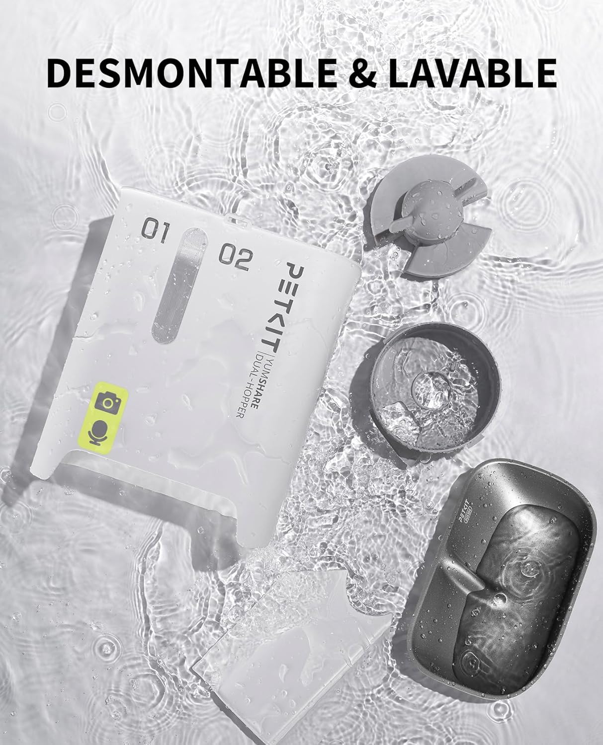 Distributeur croquettes chat caméra 1080P double trémie 5 L contrôle appli